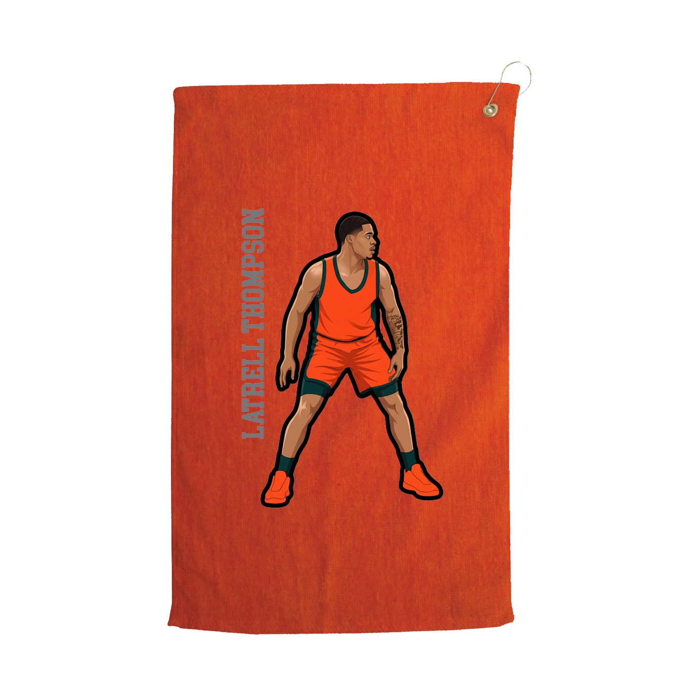 Golf Towel — Name Vertical in Orange