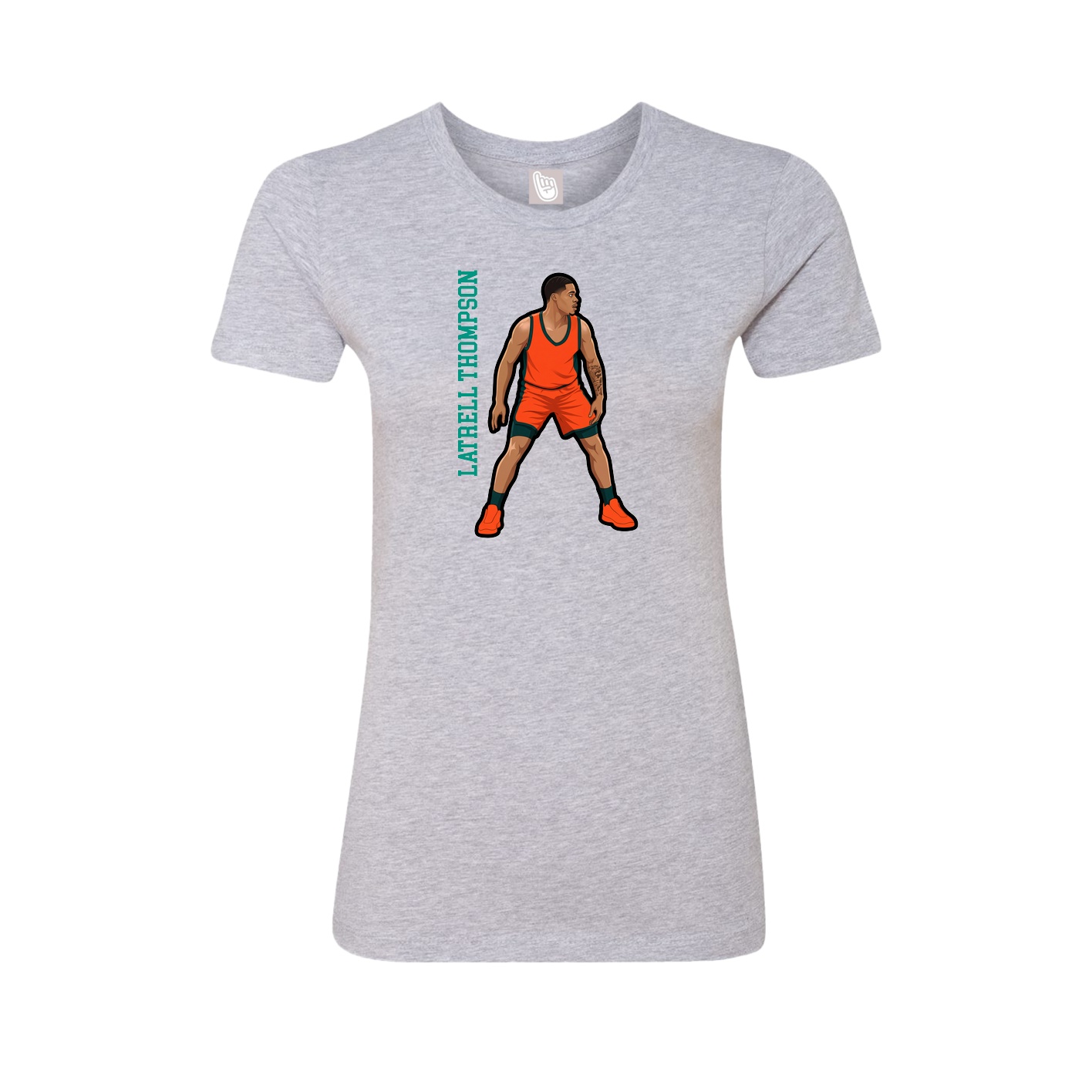 Fitted Women's Tee — Name Vertical in Grey