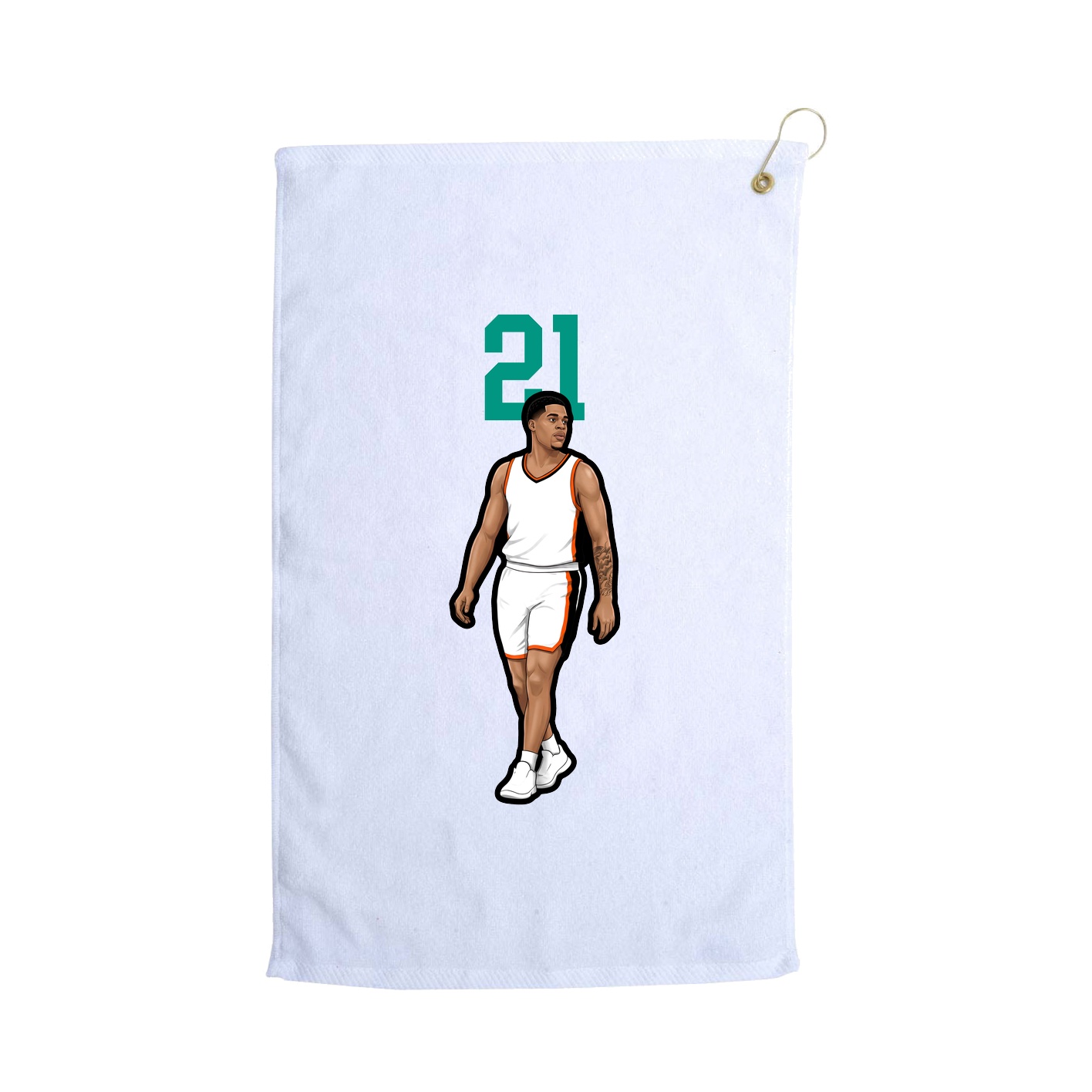 Golf Towel — Number Top in White
