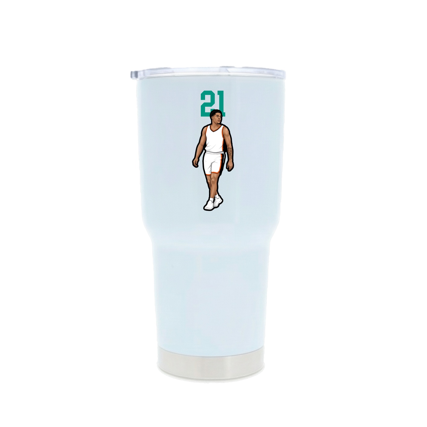 30oz Stainless Steel Tumbler — Number Top in White
