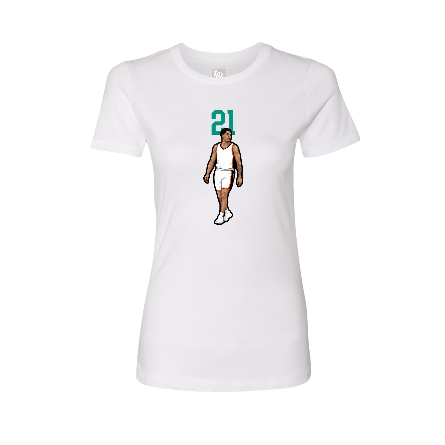 Fitted Women's Tee — Number Top in White