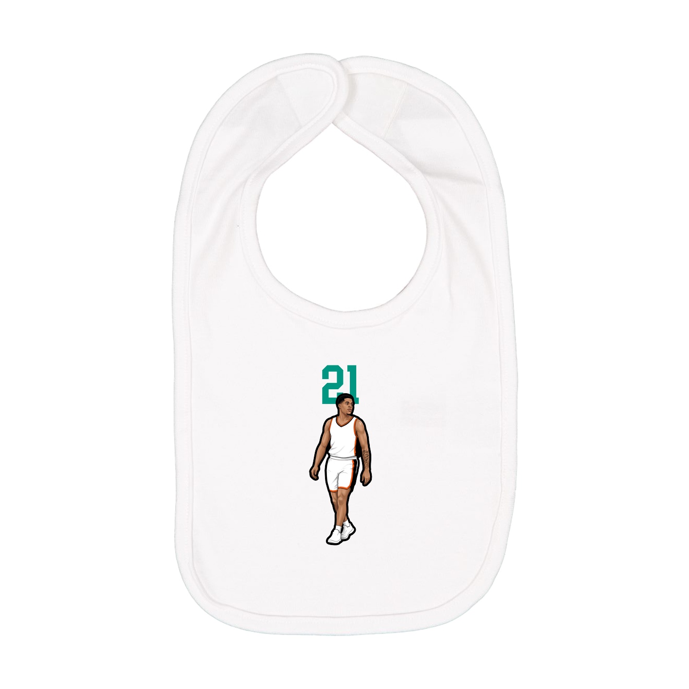 Infant Bib — Number Top in White