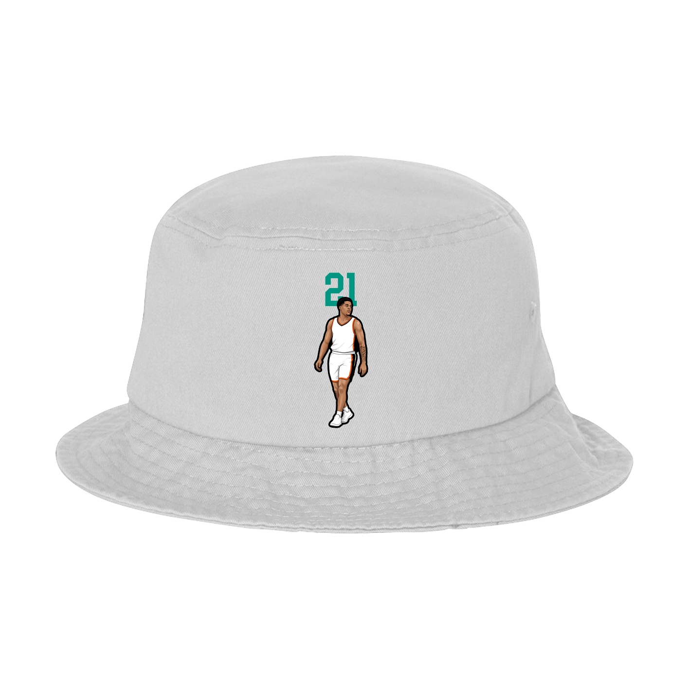 Bucket Cap — Number Top in White