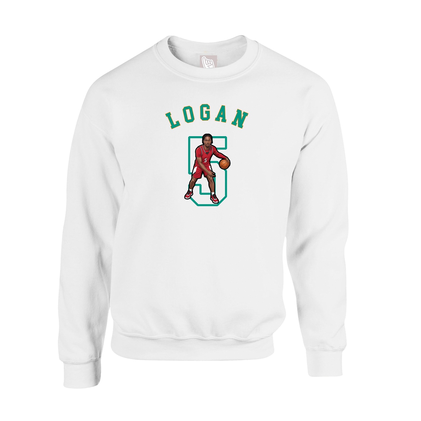 Fleece Crew — Shirsey Arch in White