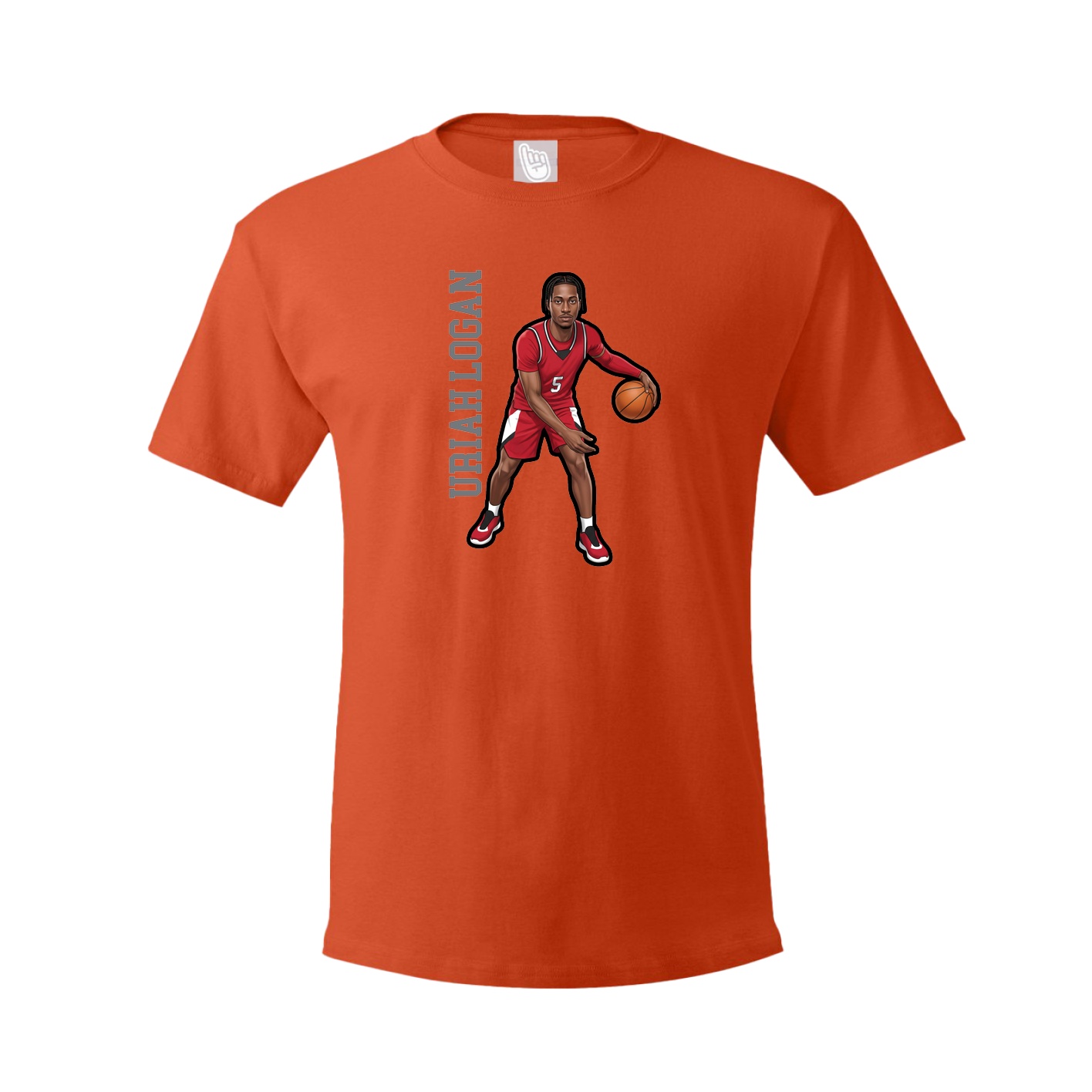Youth Tee — Name Vertical in Orange