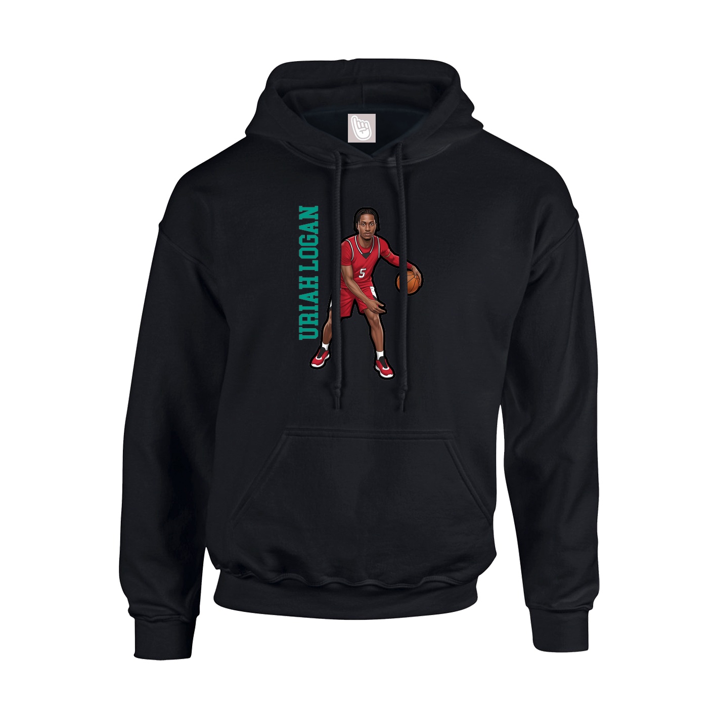 Youth Hoodie — Name Vertical in Black