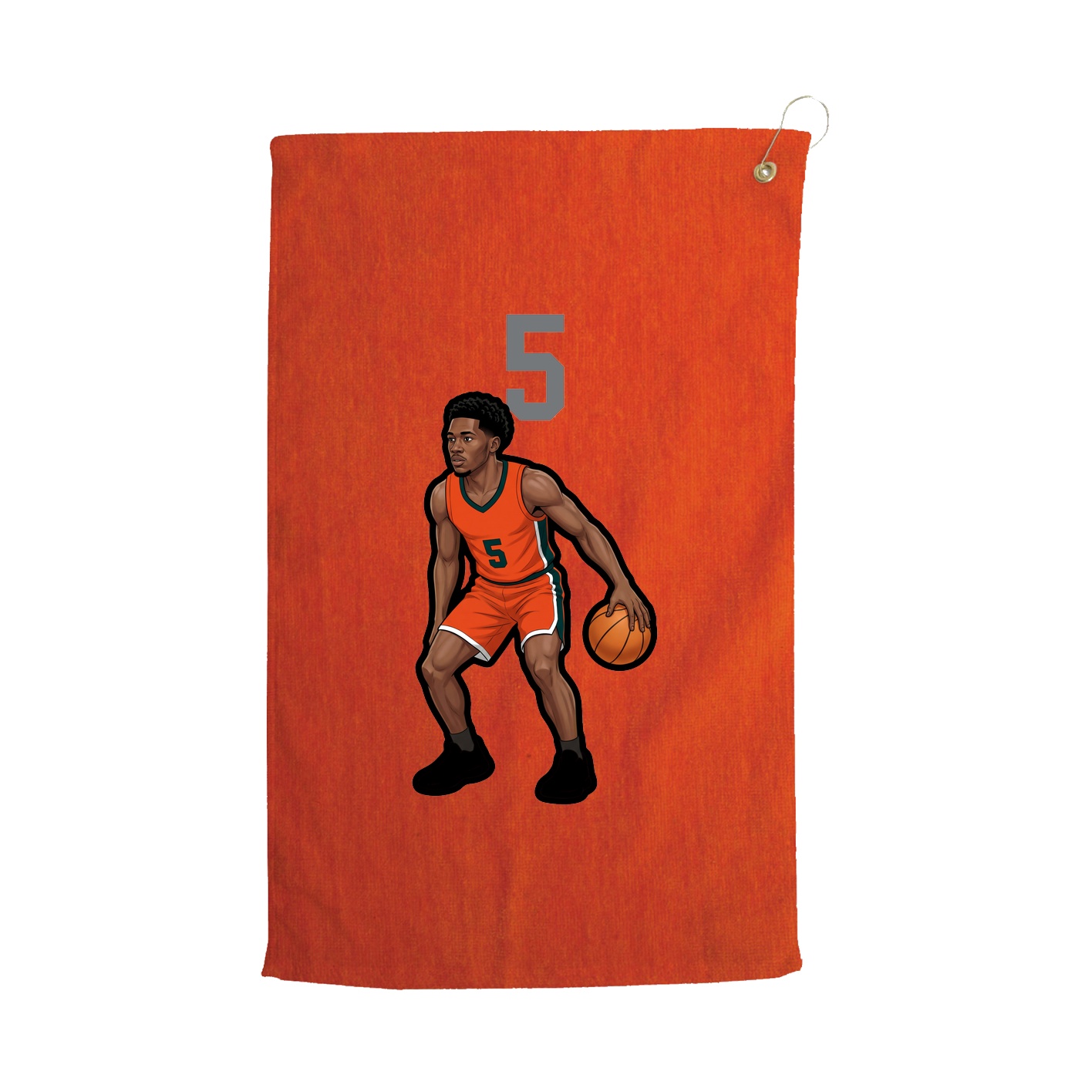Golf Towel — Number Top in Orange