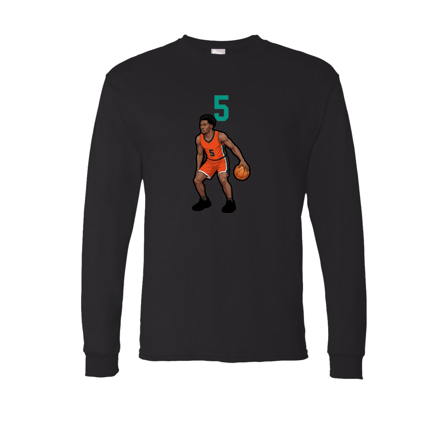 Long Sleeve Tee — Number Top in Black