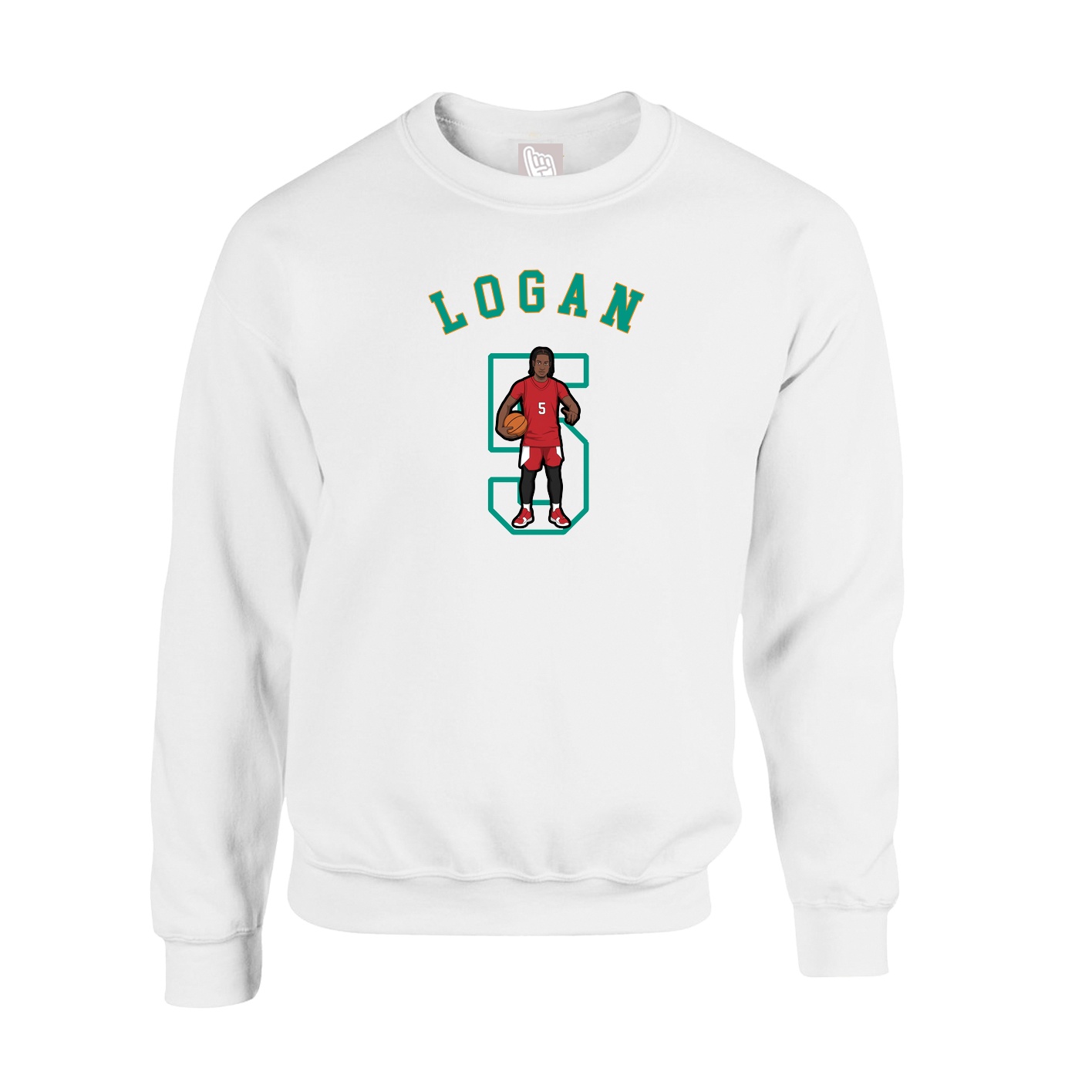 Fleece Crew — Shirsey Arch in White