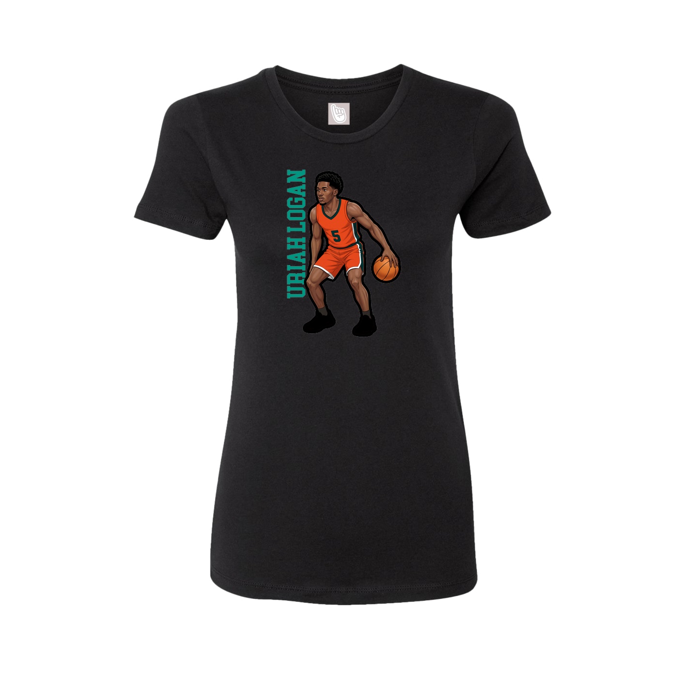 Womens Tee — Name Vertical in Black
