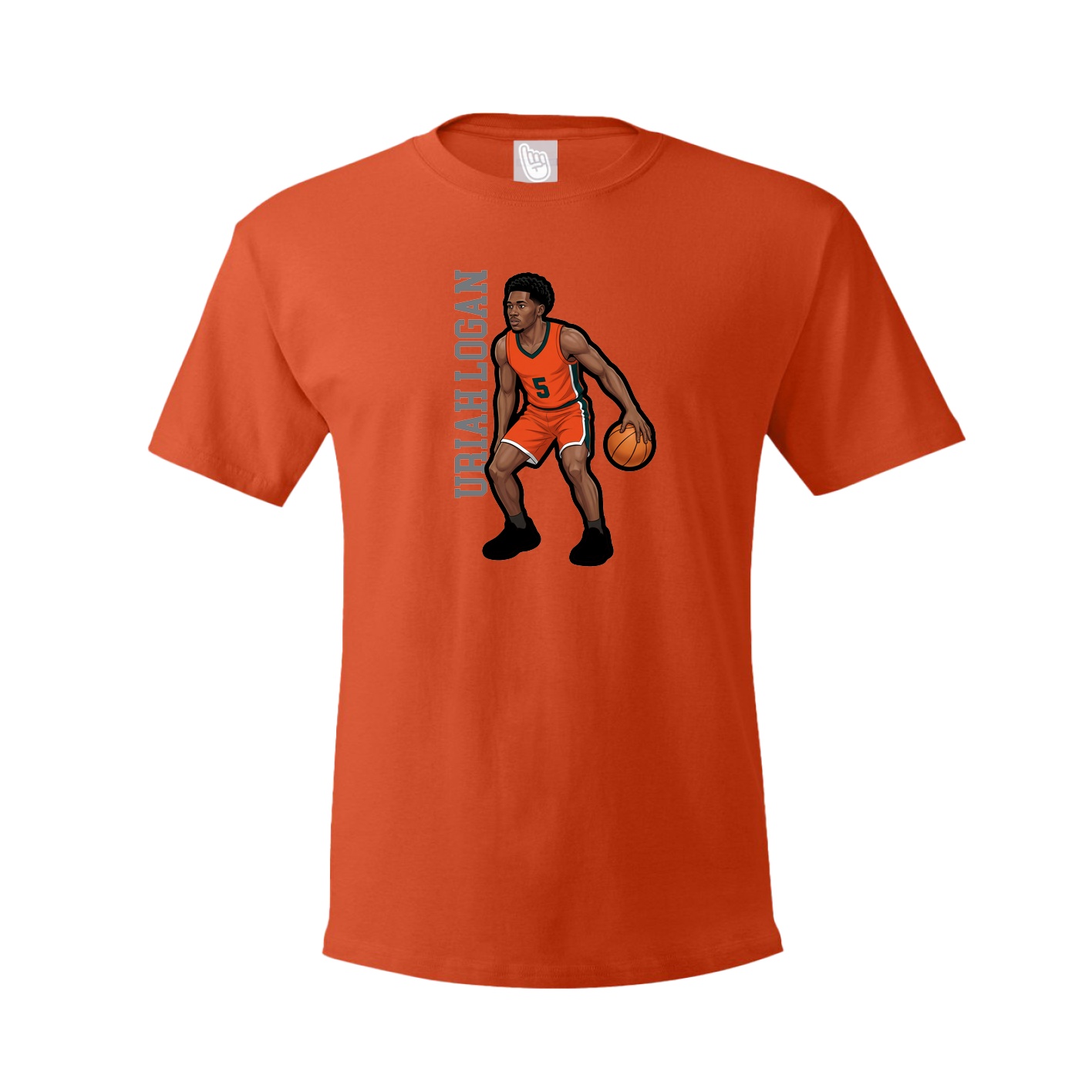Youth Tee — Name Vertical in Orange