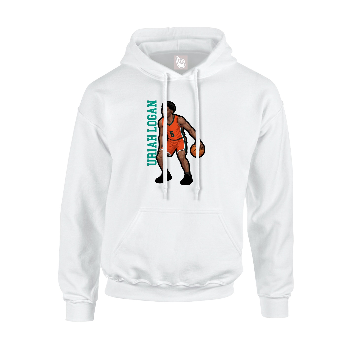 Youth Hoodie — Name Vertical in White