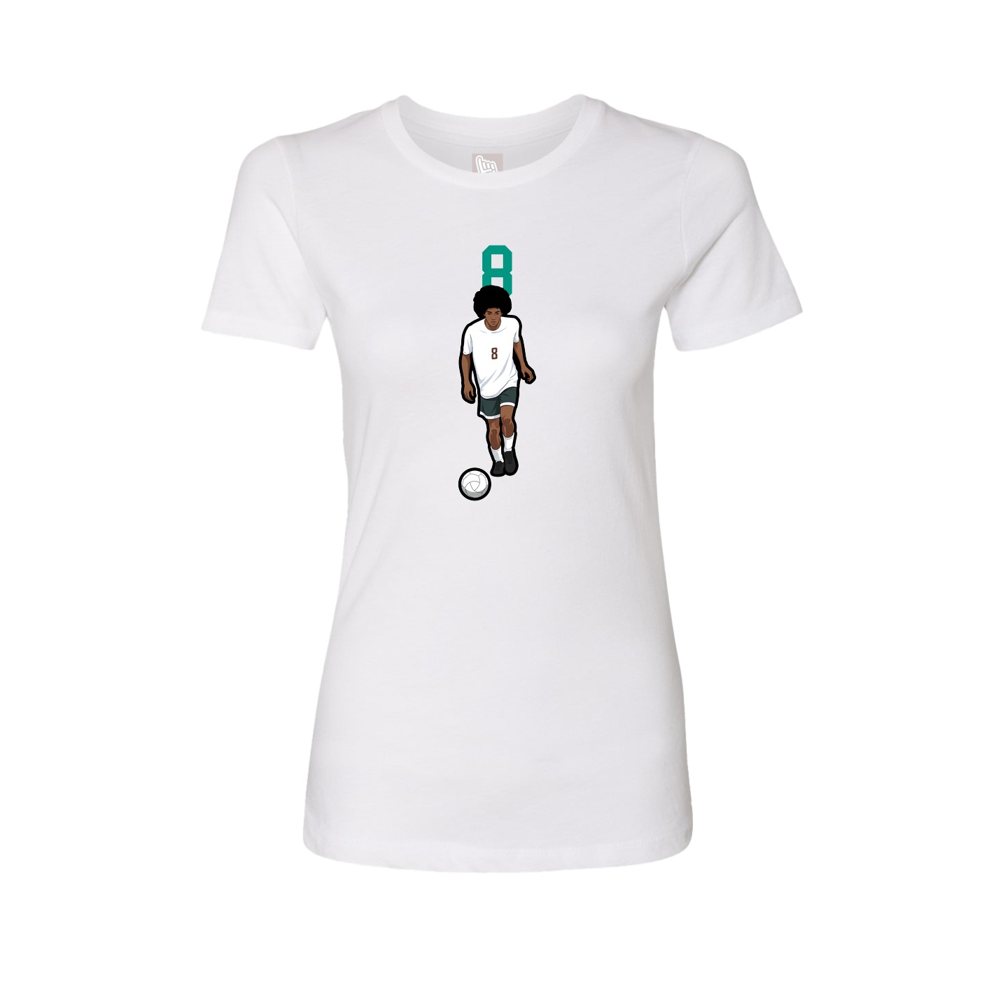 Fitted Women's Tee — Number Top in White