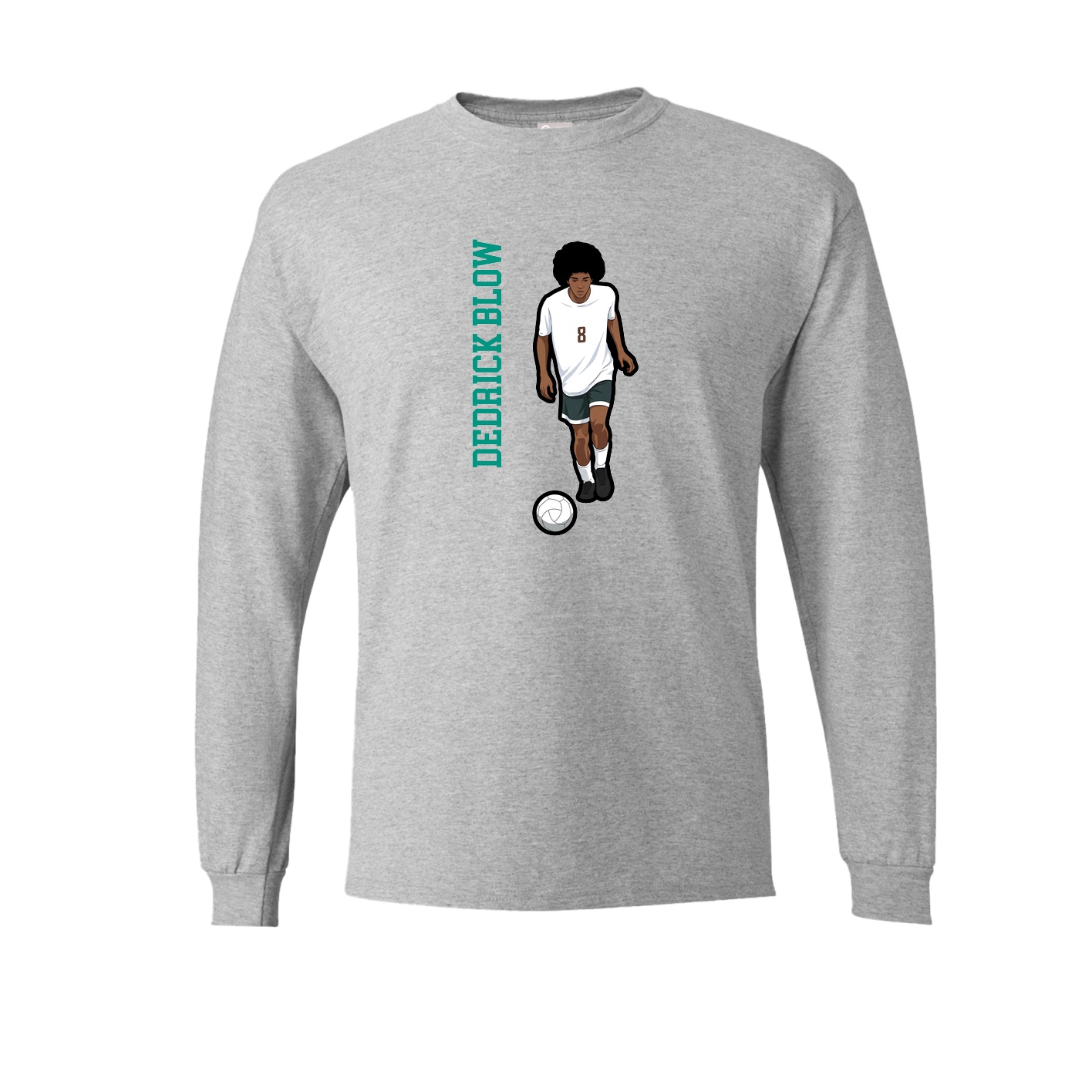 Long Sleeve Tee — Name Vertical in Grey
