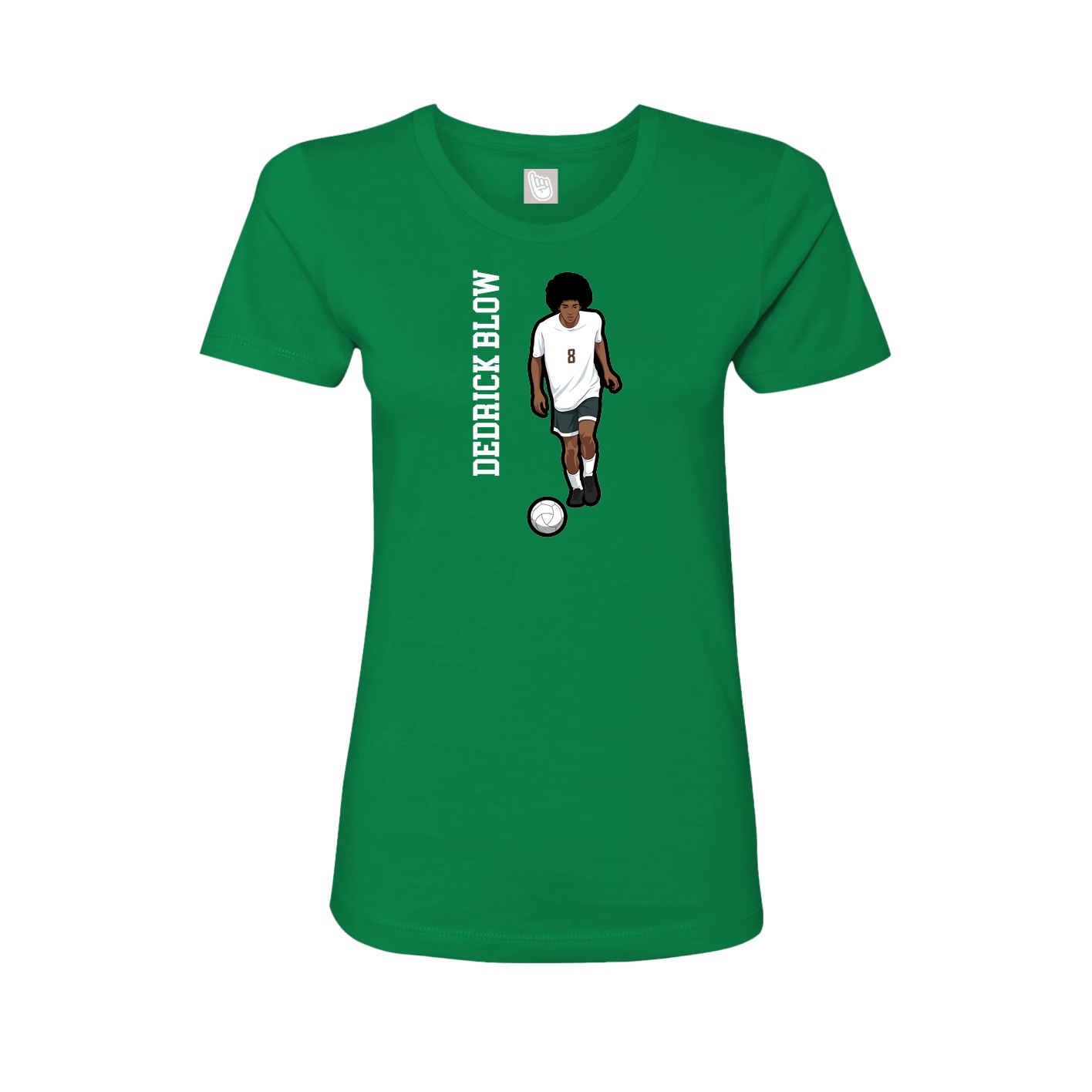 Fitted Women's Tee — Name Vertical in Green