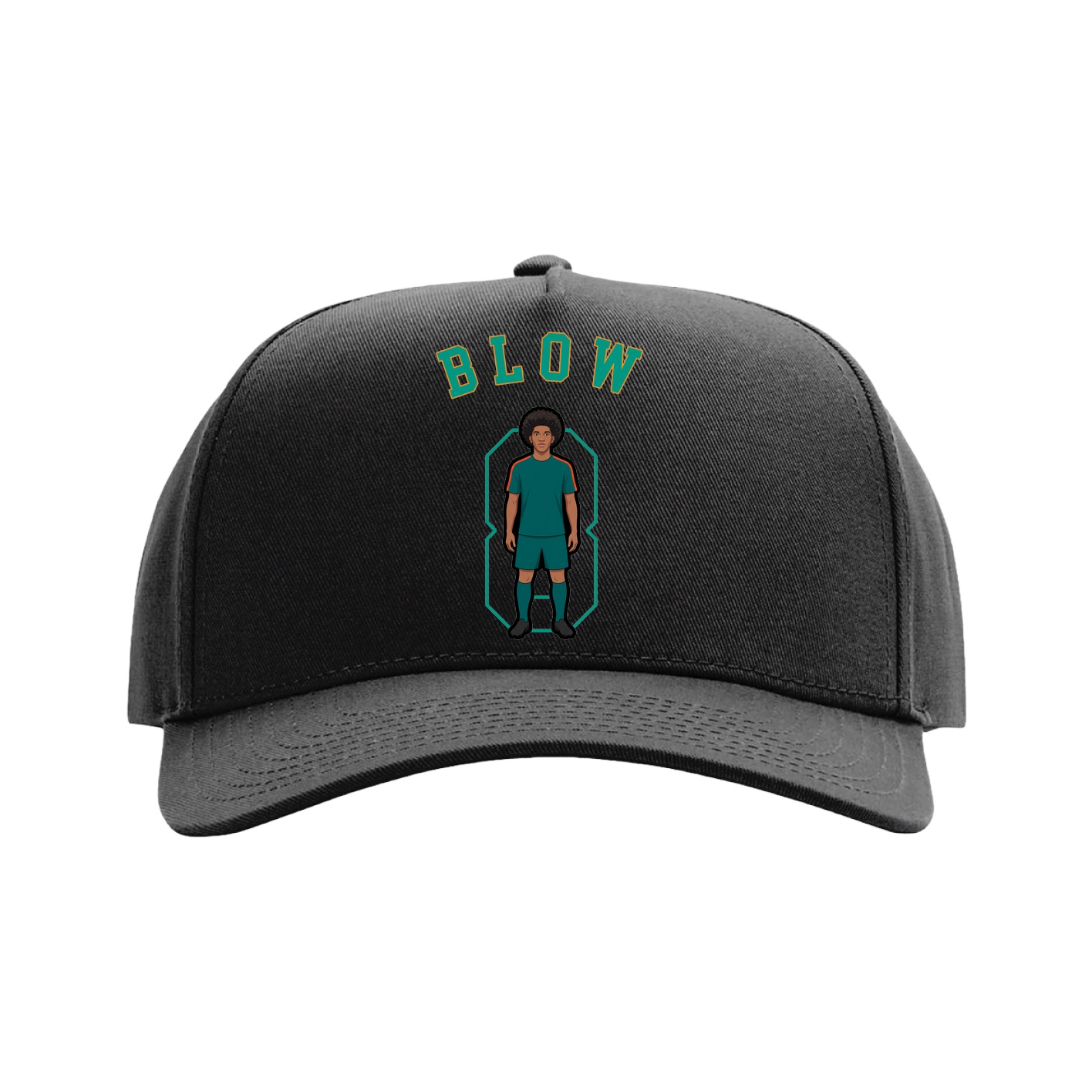 Full Fabric Five-Panel Champ Cap — Shirsey Arch in Black