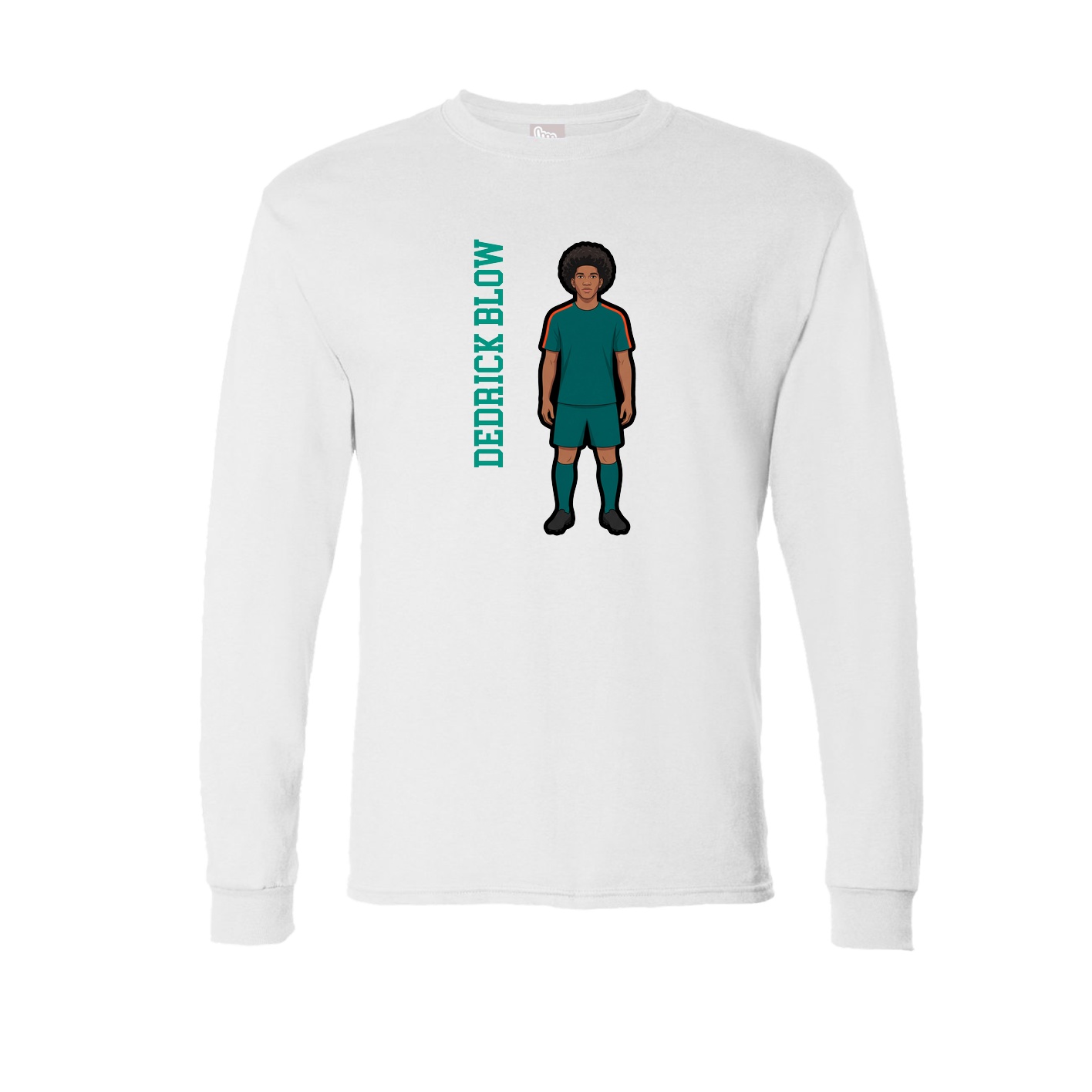 Long Sleeve Tee — Name Vertical in White