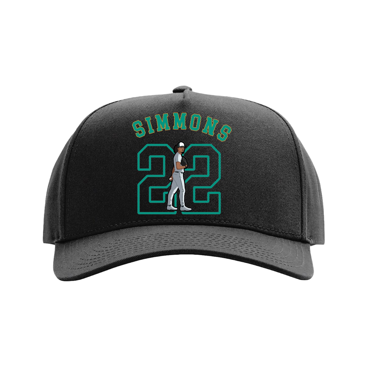 Full Fabric Five-Panel Champ Cap — Shirsey Arch in Black