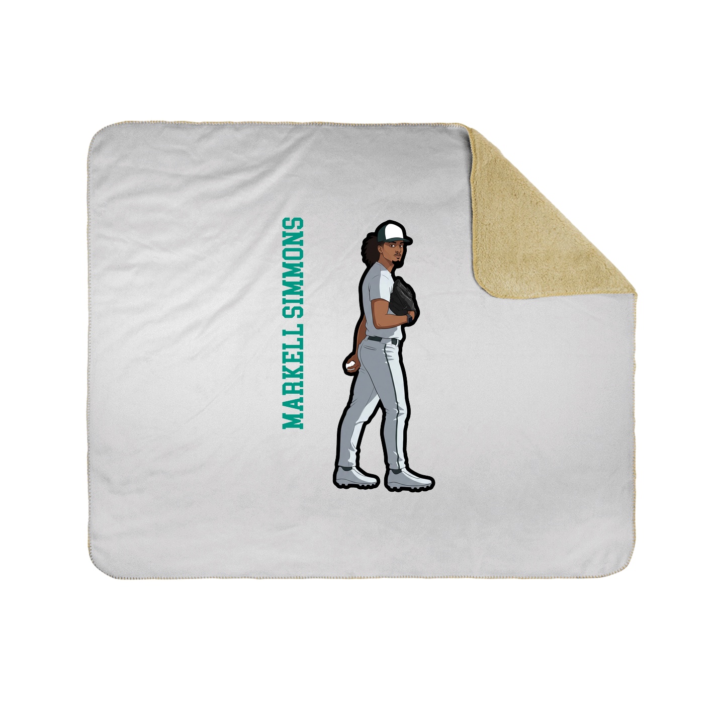 Throw Blanket — Name Vertical in White