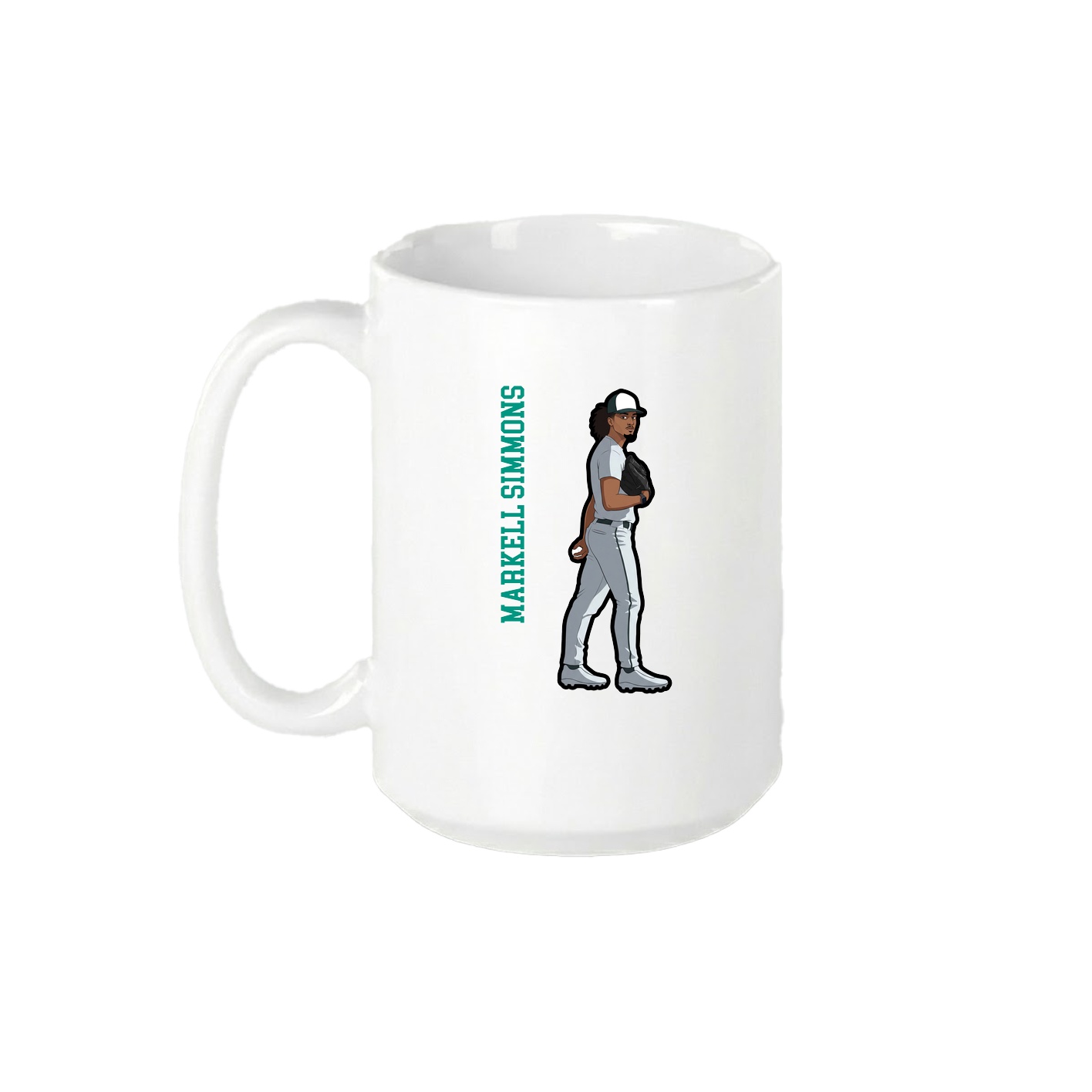 15oz Coffee Mug — Name Vertical in White