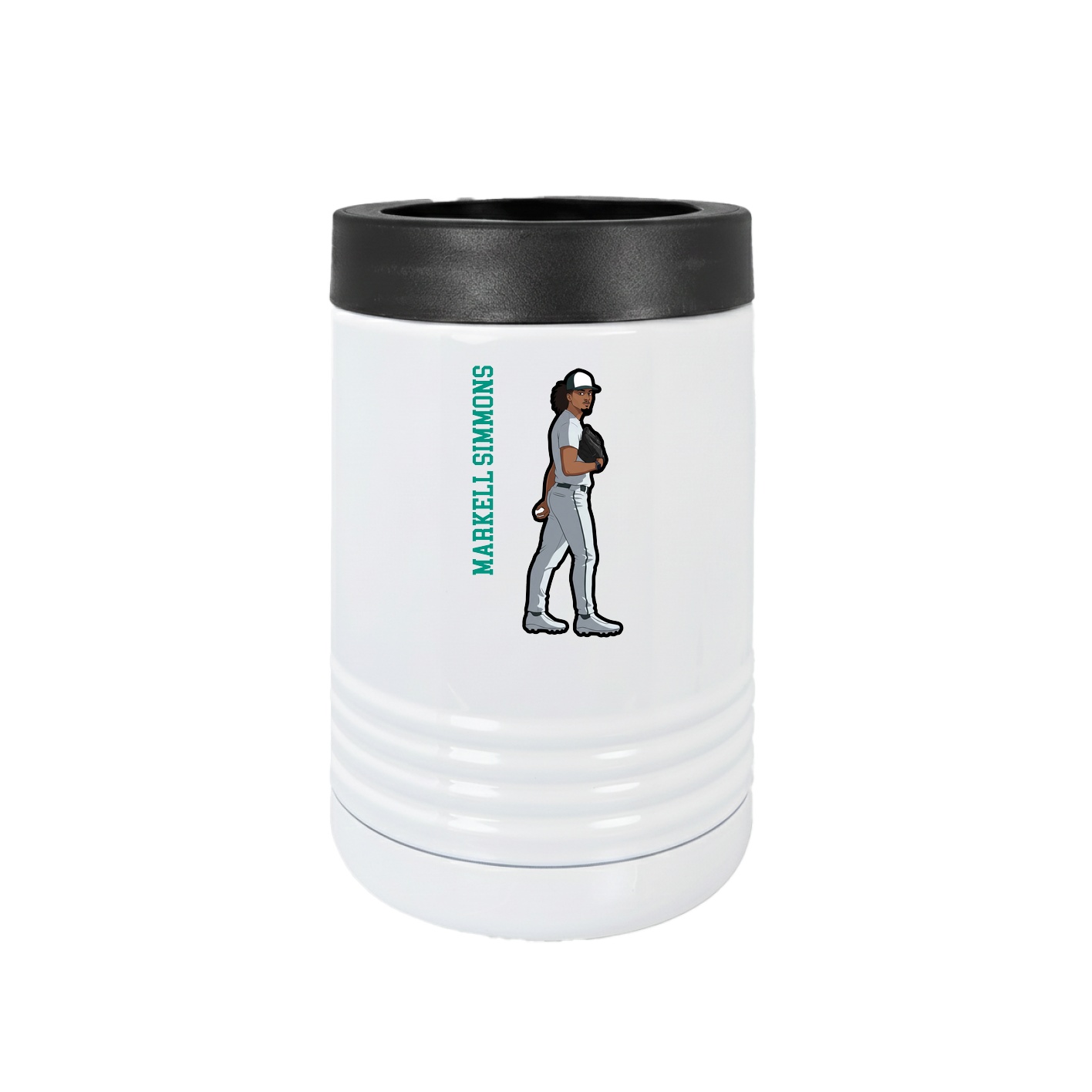 Beverage Holder — Name Vertical in White