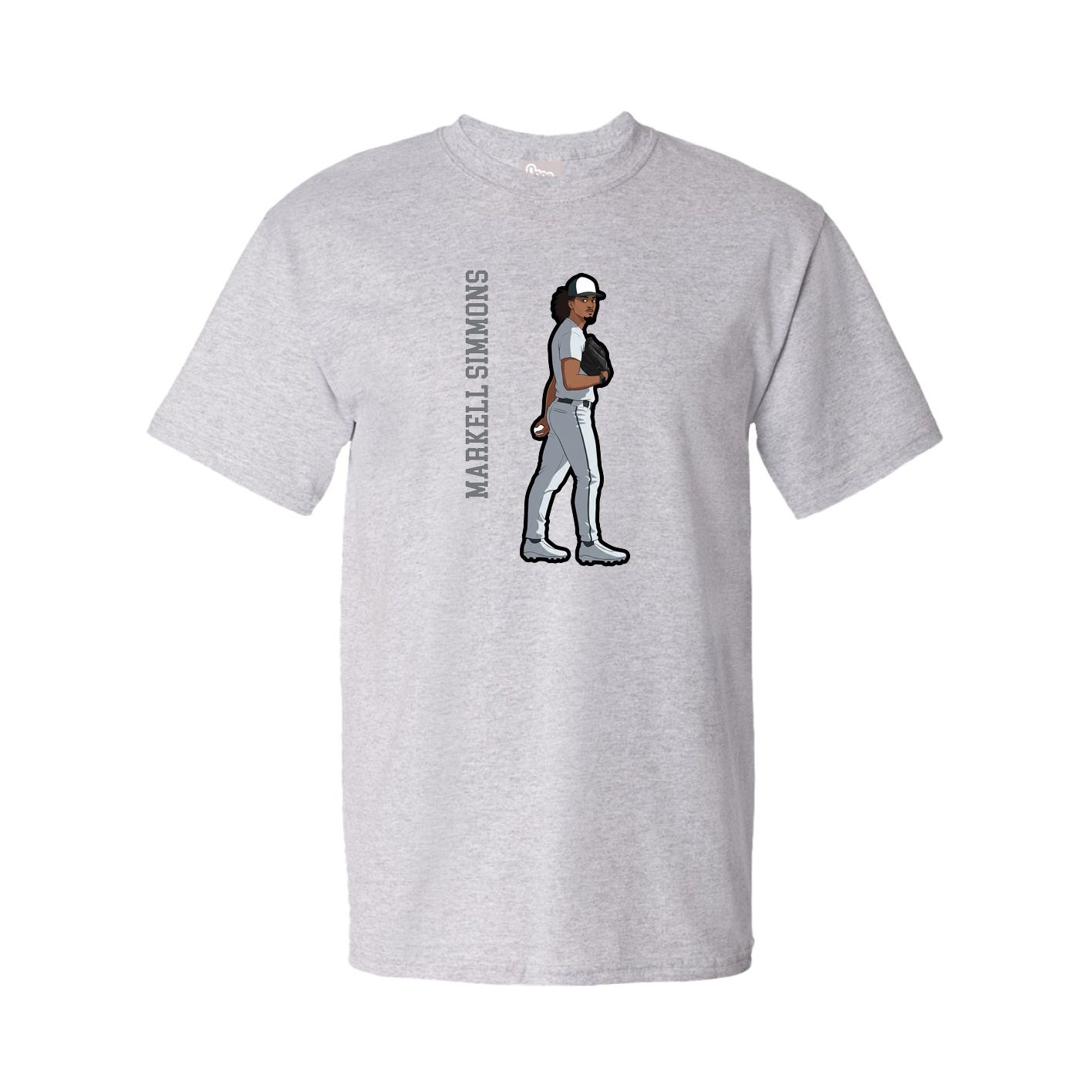 Tee — Name Vertical in Grey