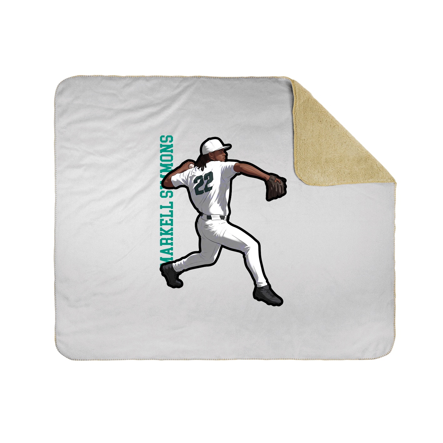 Throw Blanket — Name Vertical in White