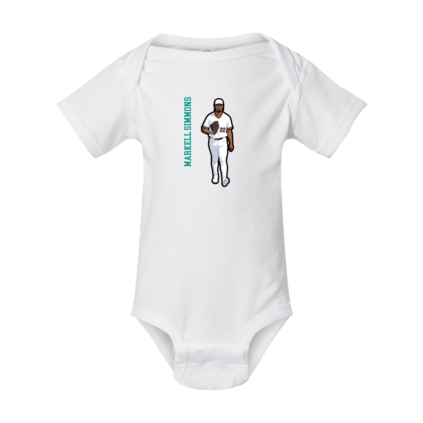 Baby Onesie — Name Vertical in White