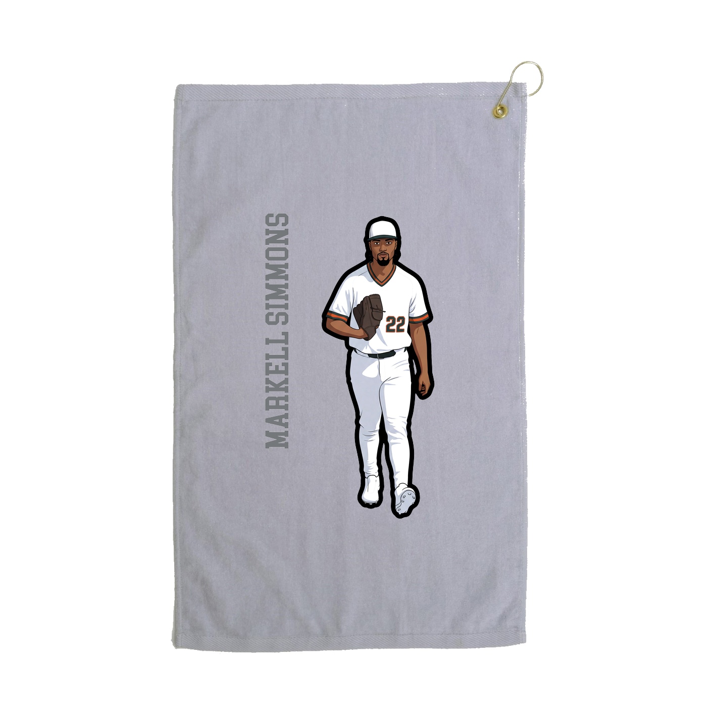 Golf Towel — Name Vertical in Grey