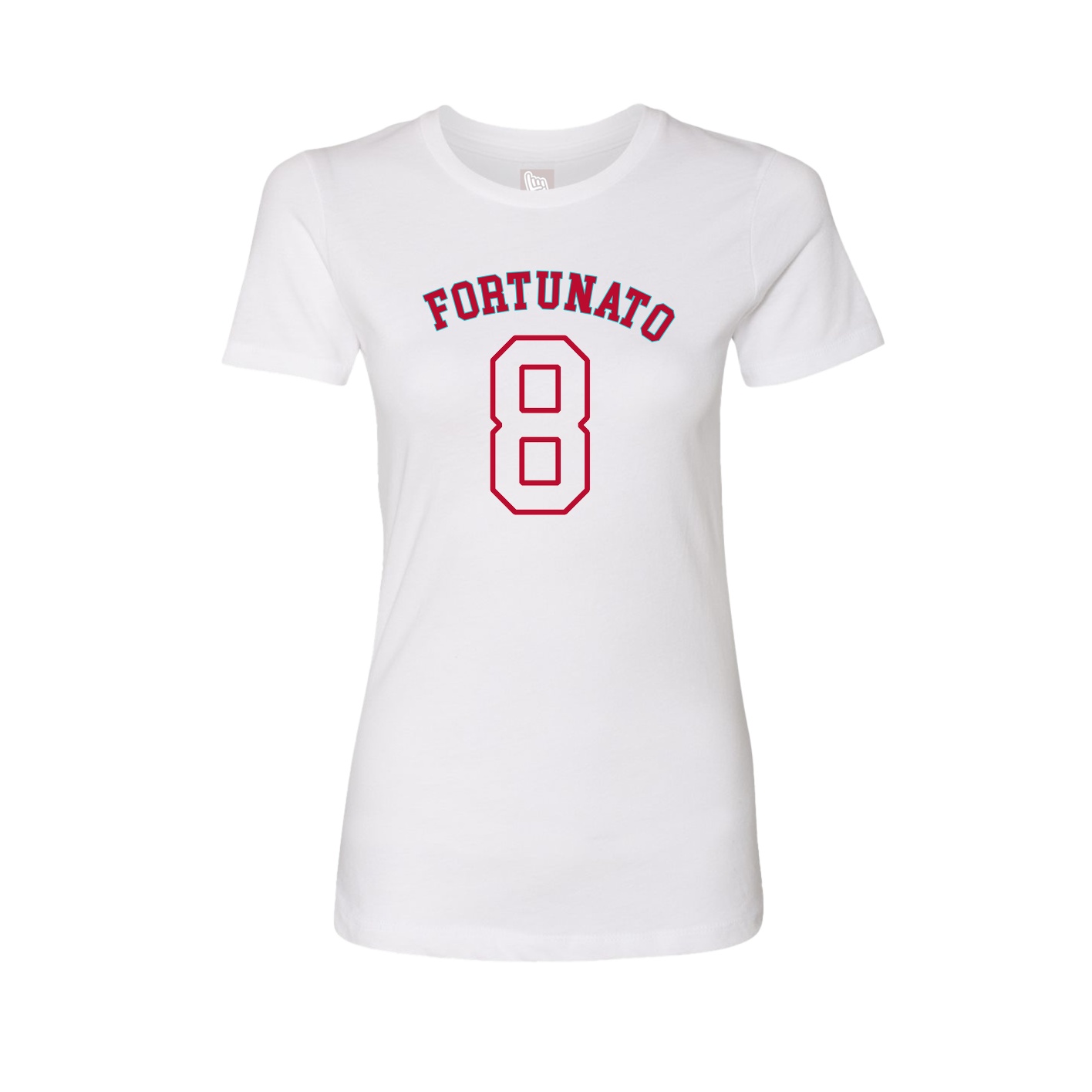 Fitted Women's Tee — Shirsey Arch in White