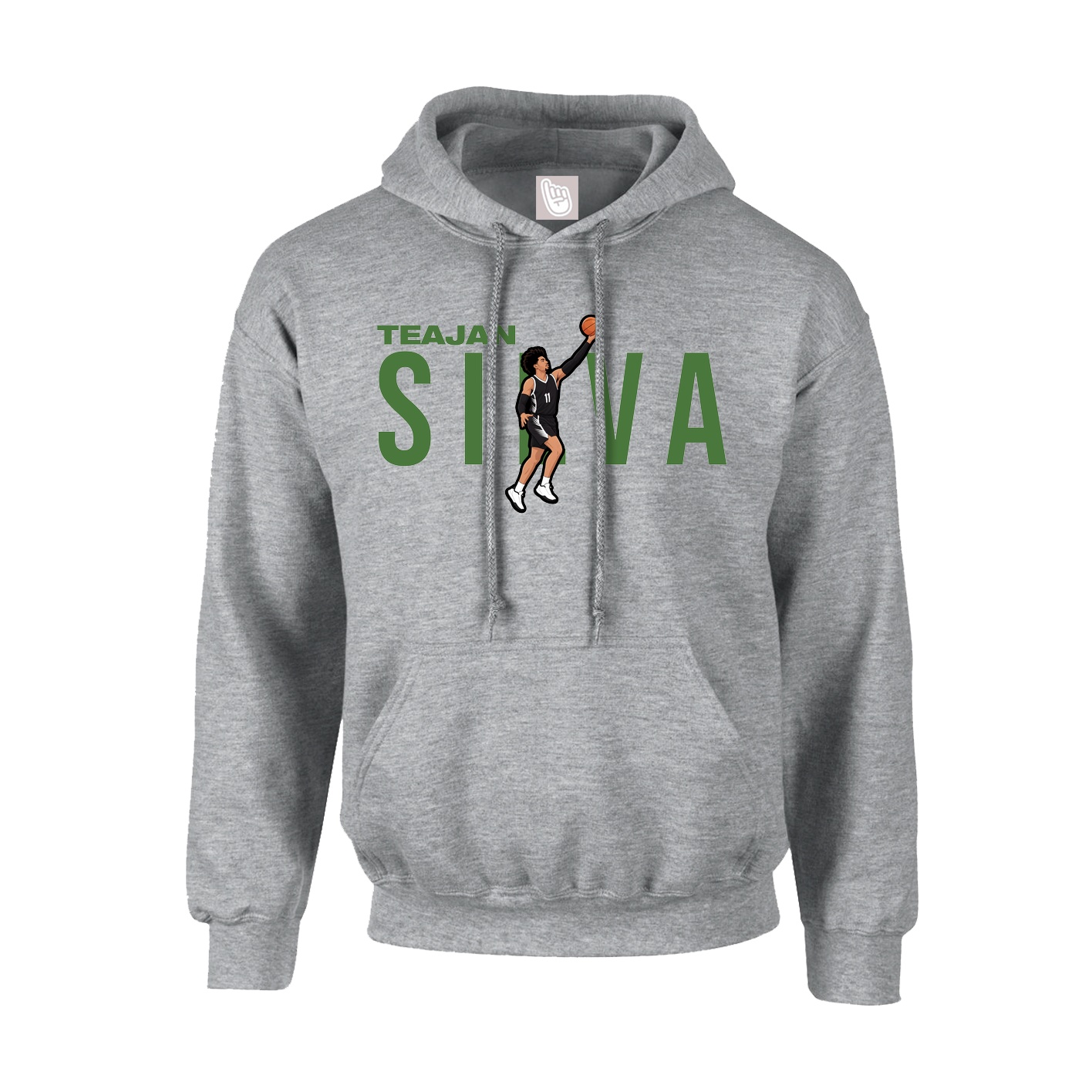 Hoodie — Player Name in Grey