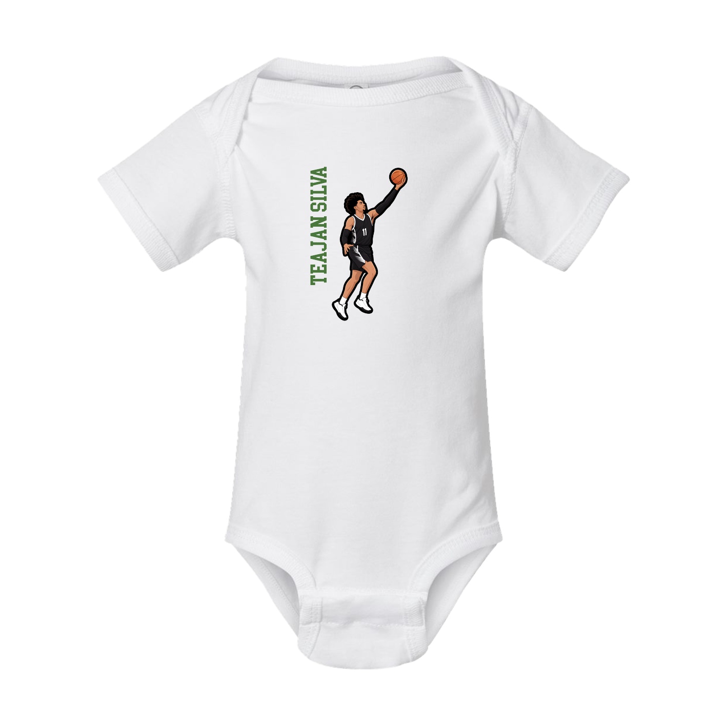 Baby Onesie — Name Vertical in White