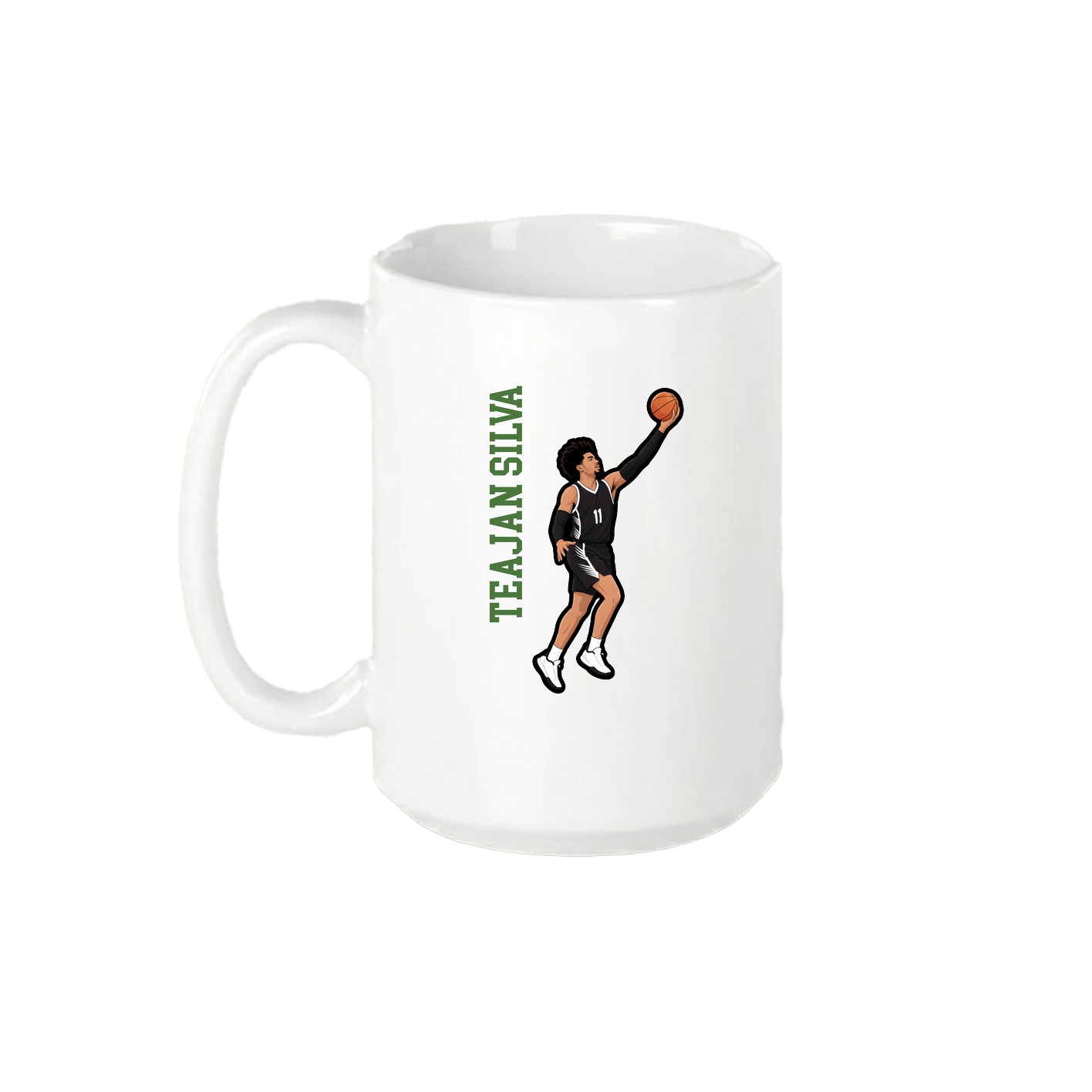 15oz Coffee Mug — Name Vertical in White