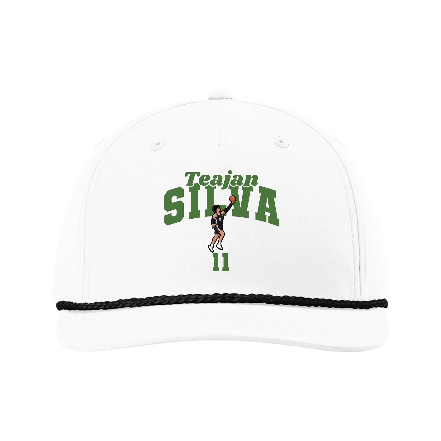 Five-Panel Classic Rope Cap — Signature Arch in White