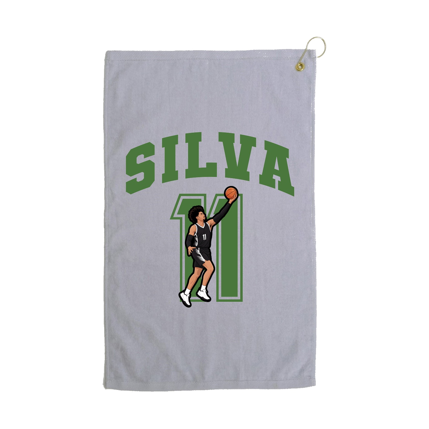 Golf Towel — Number in Grey