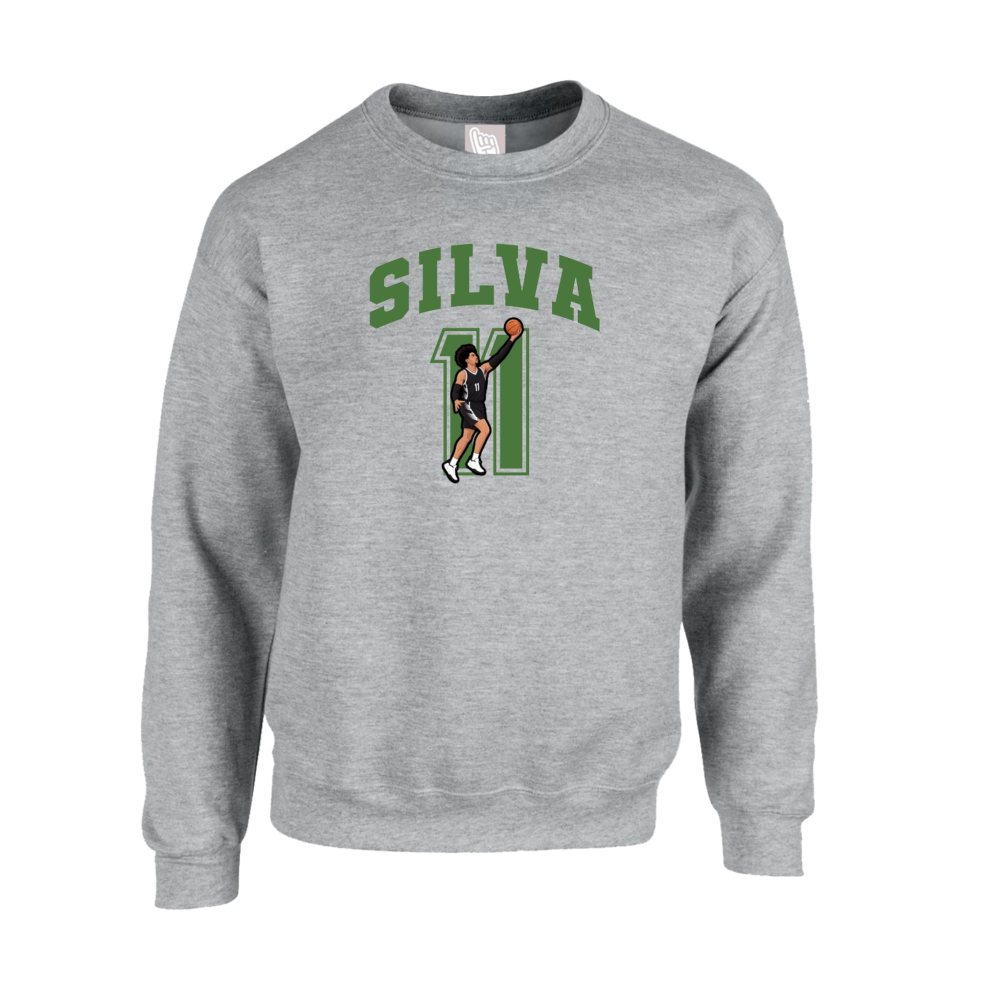 Fleece Crew — Number in Grey