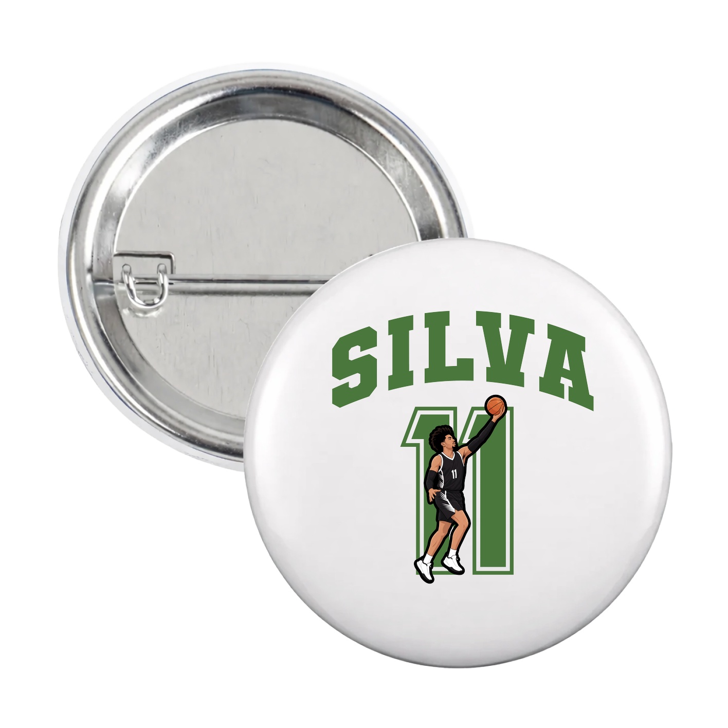 Game Day Button — Number in White
