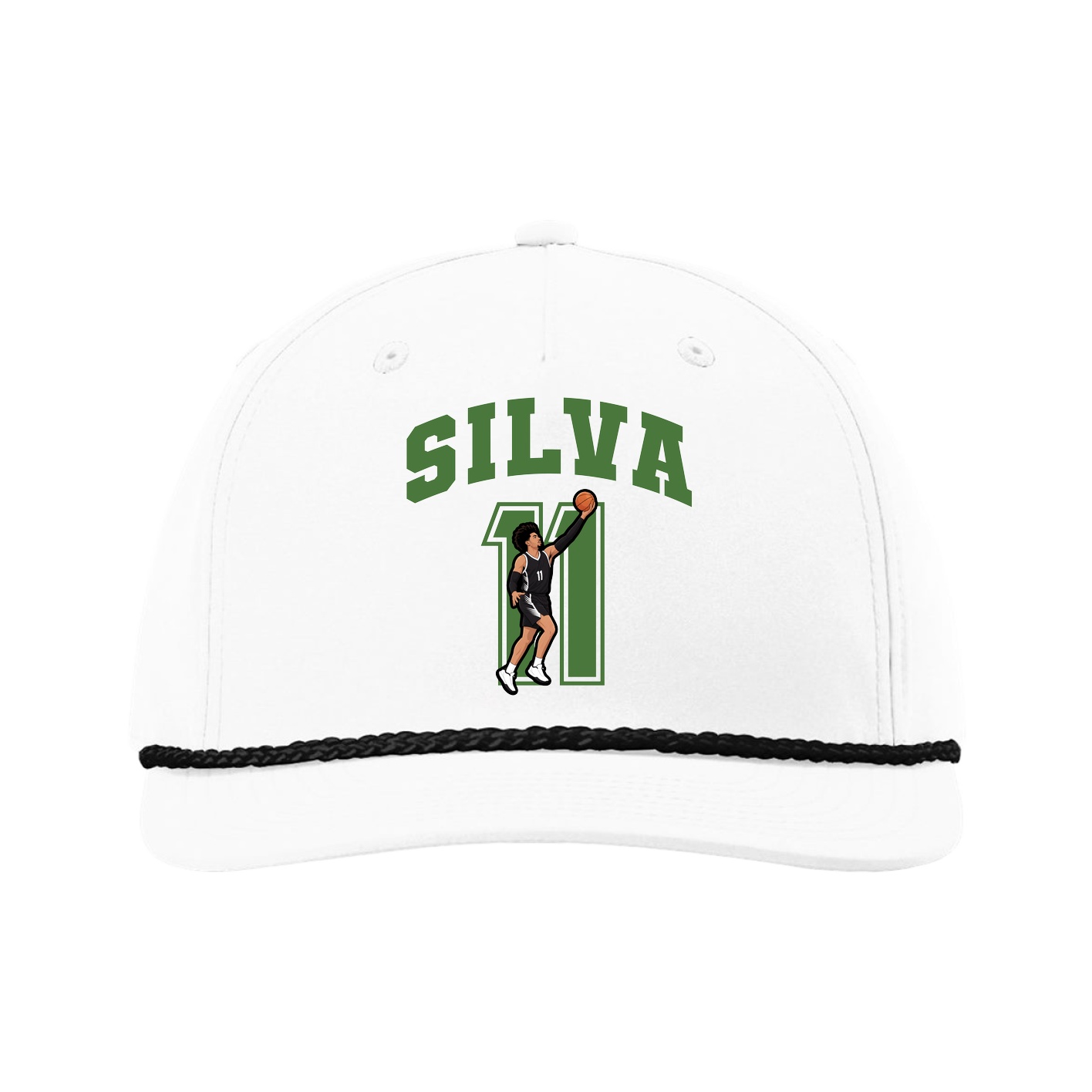 Five-Panel Classic Rope Cap — Number in White