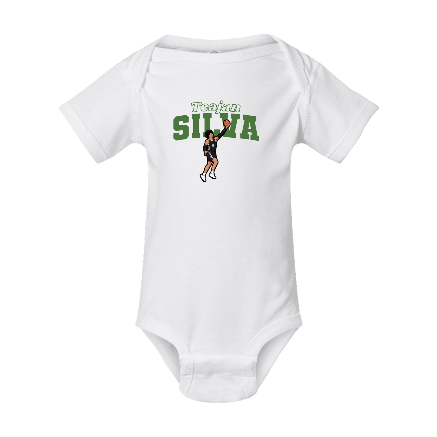 Baby Onesie — Name Arch in White