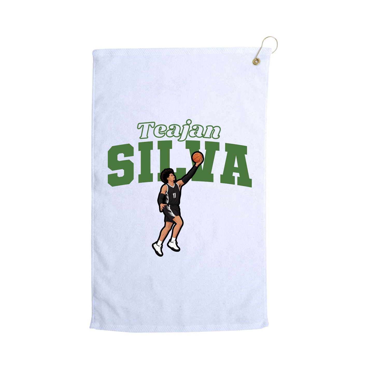 Golf Towel — Name Arch in White