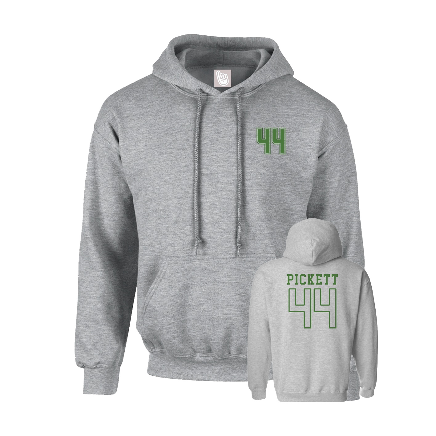 Hoodie — Chest Back in Grey