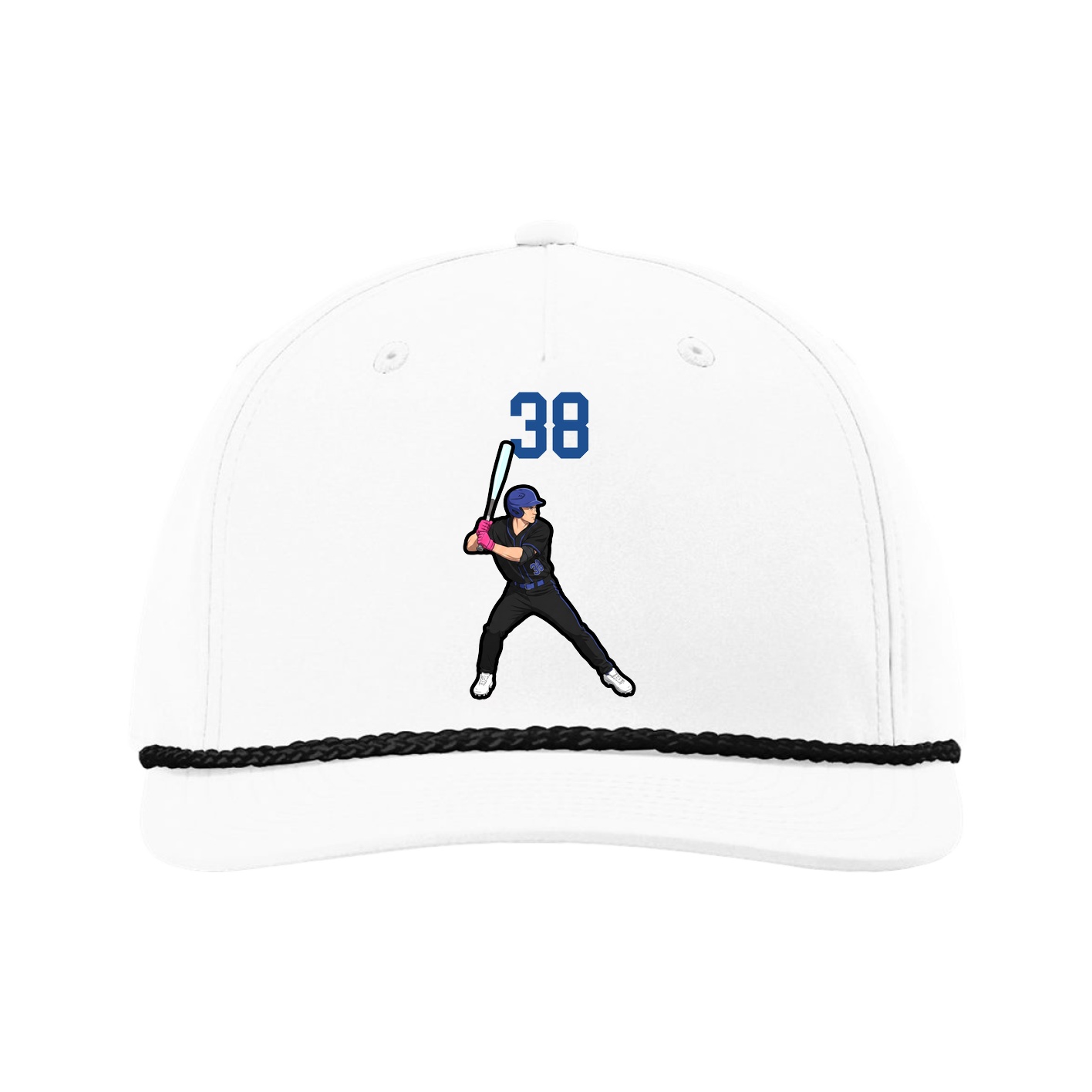 Five-Panel Classic Rope Cap — Number Top in White