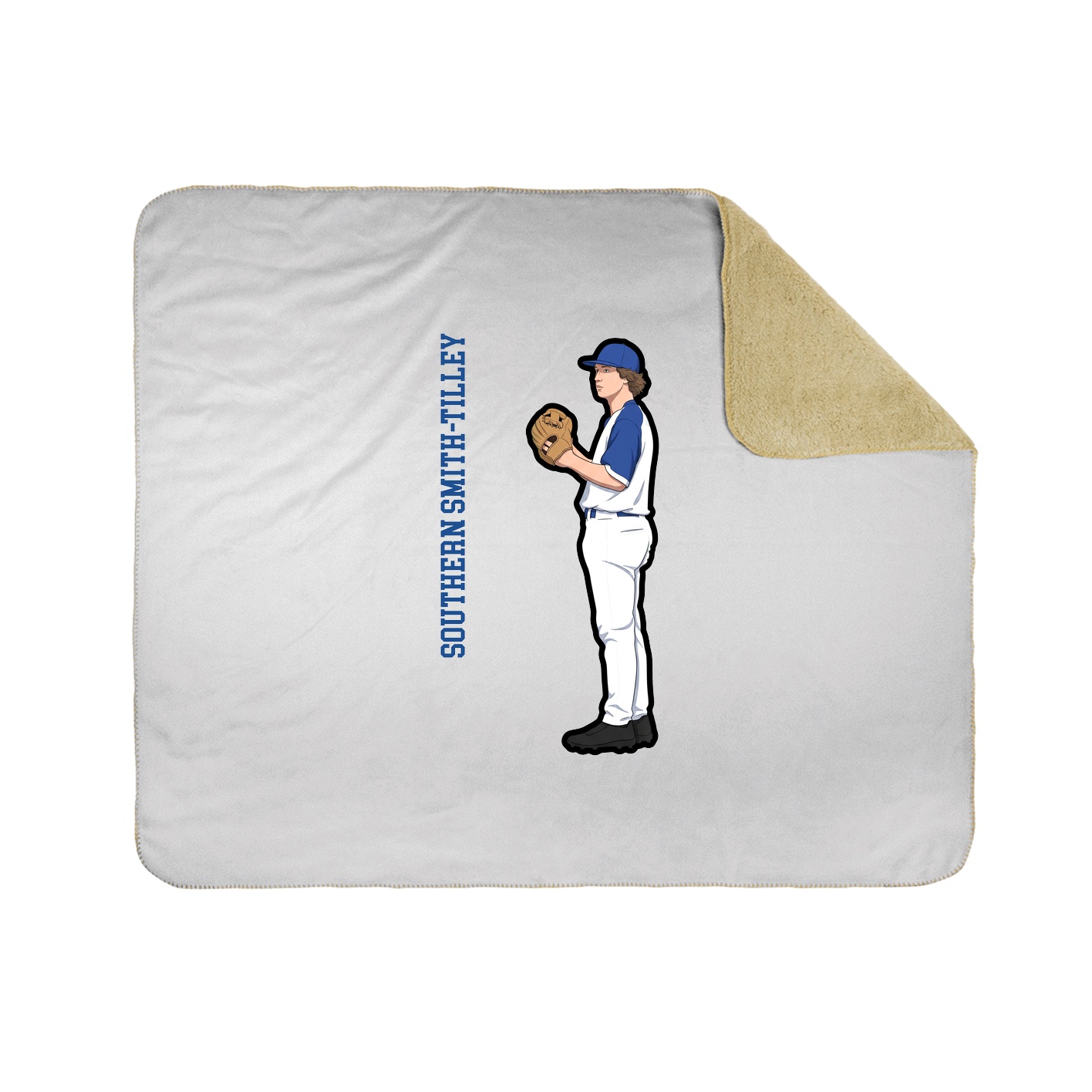 Throw Blanket — Name Vertical in White