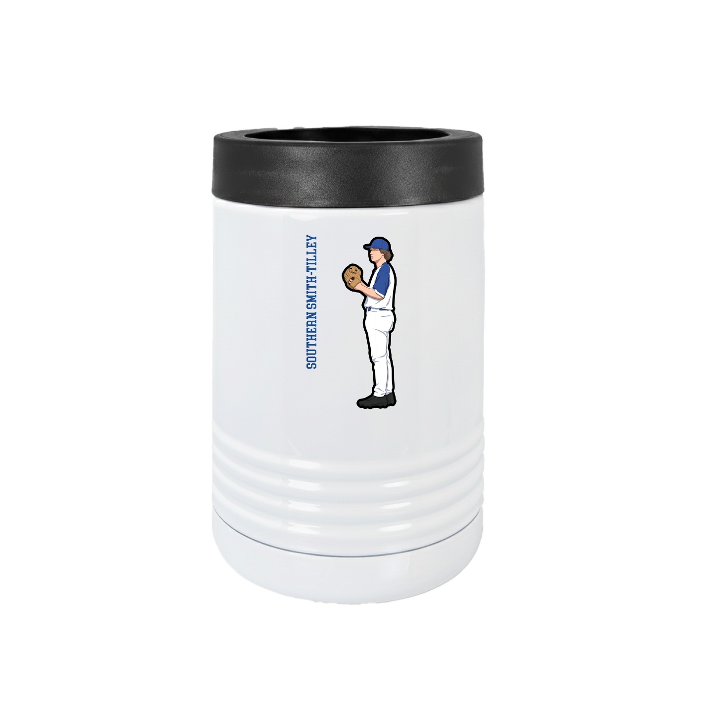 Beverage Holder — Name Vertical in White