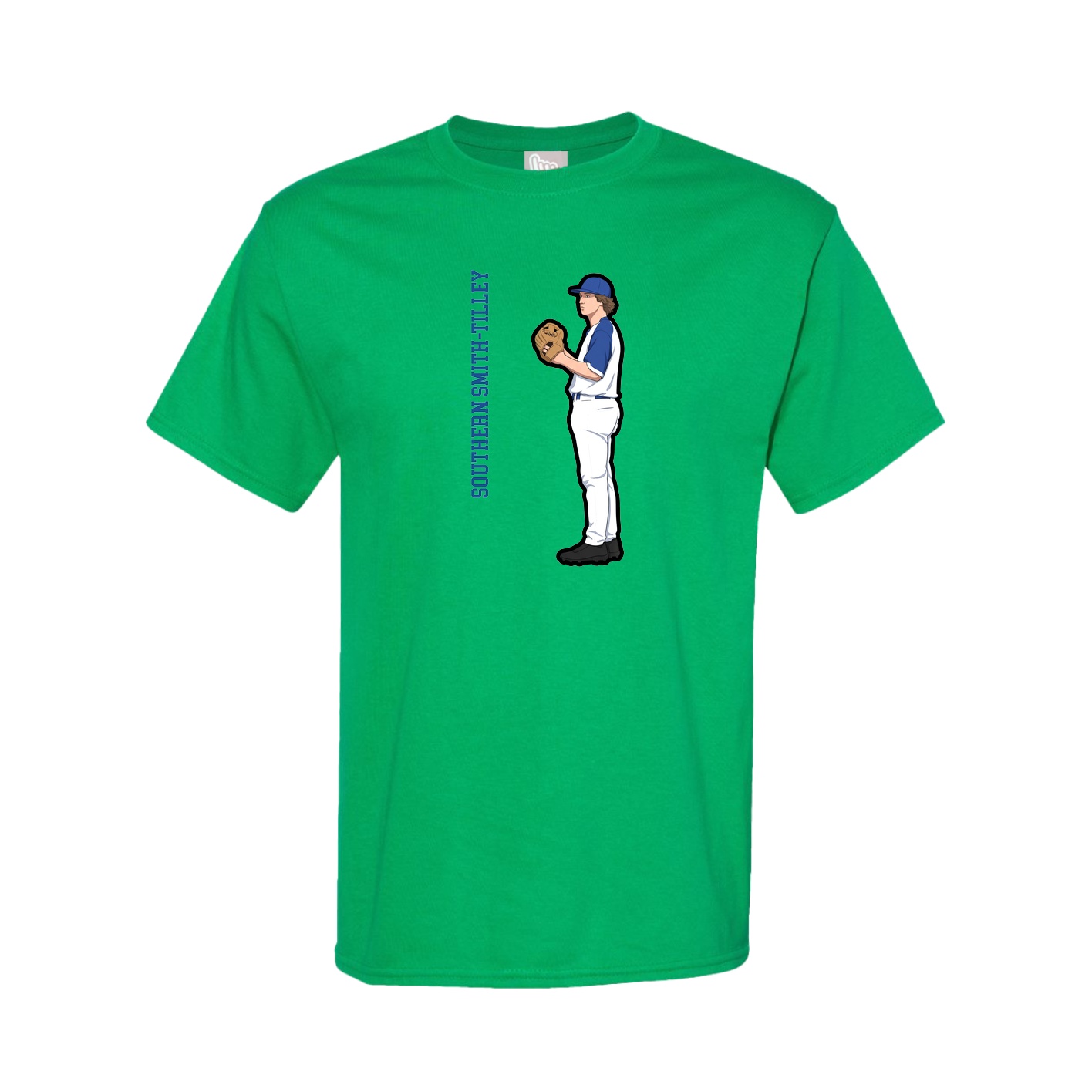 Youth Tee — Name Vertical in Green