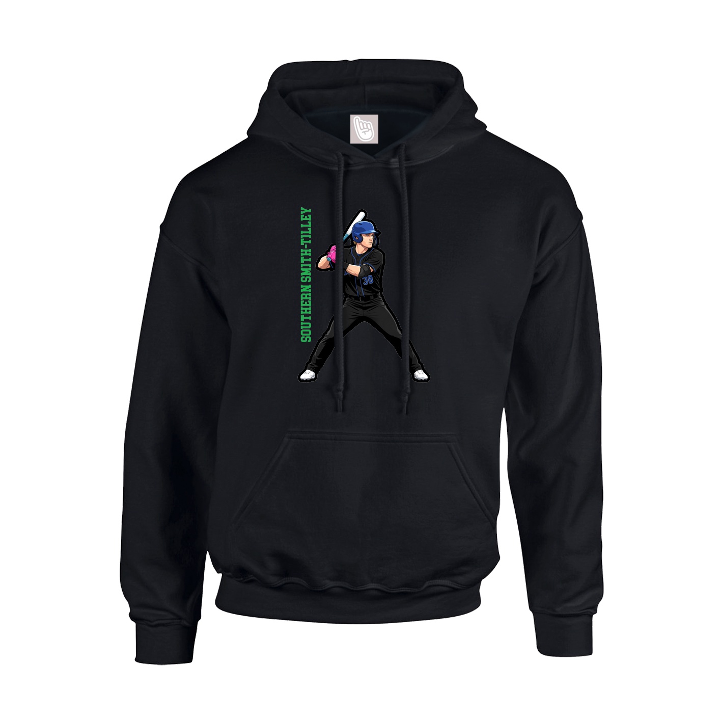 Hoodie — Name Vertical in Black