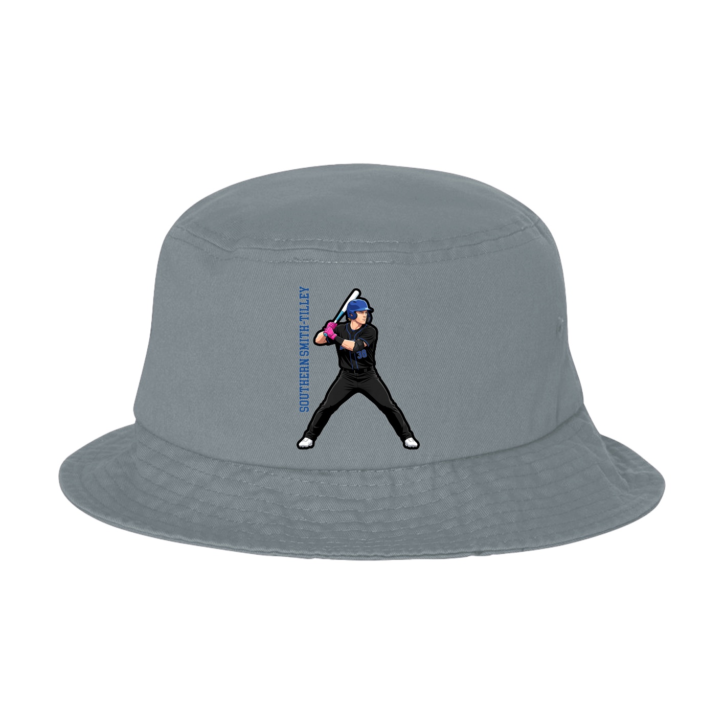 Bucket Cap — Name Vertical in Grey