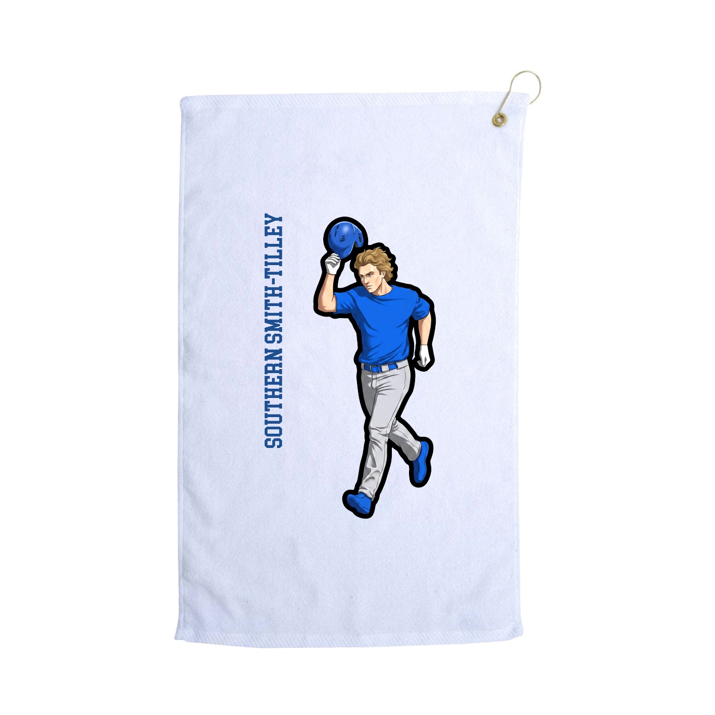 Golf Towel — Name Vertical in White