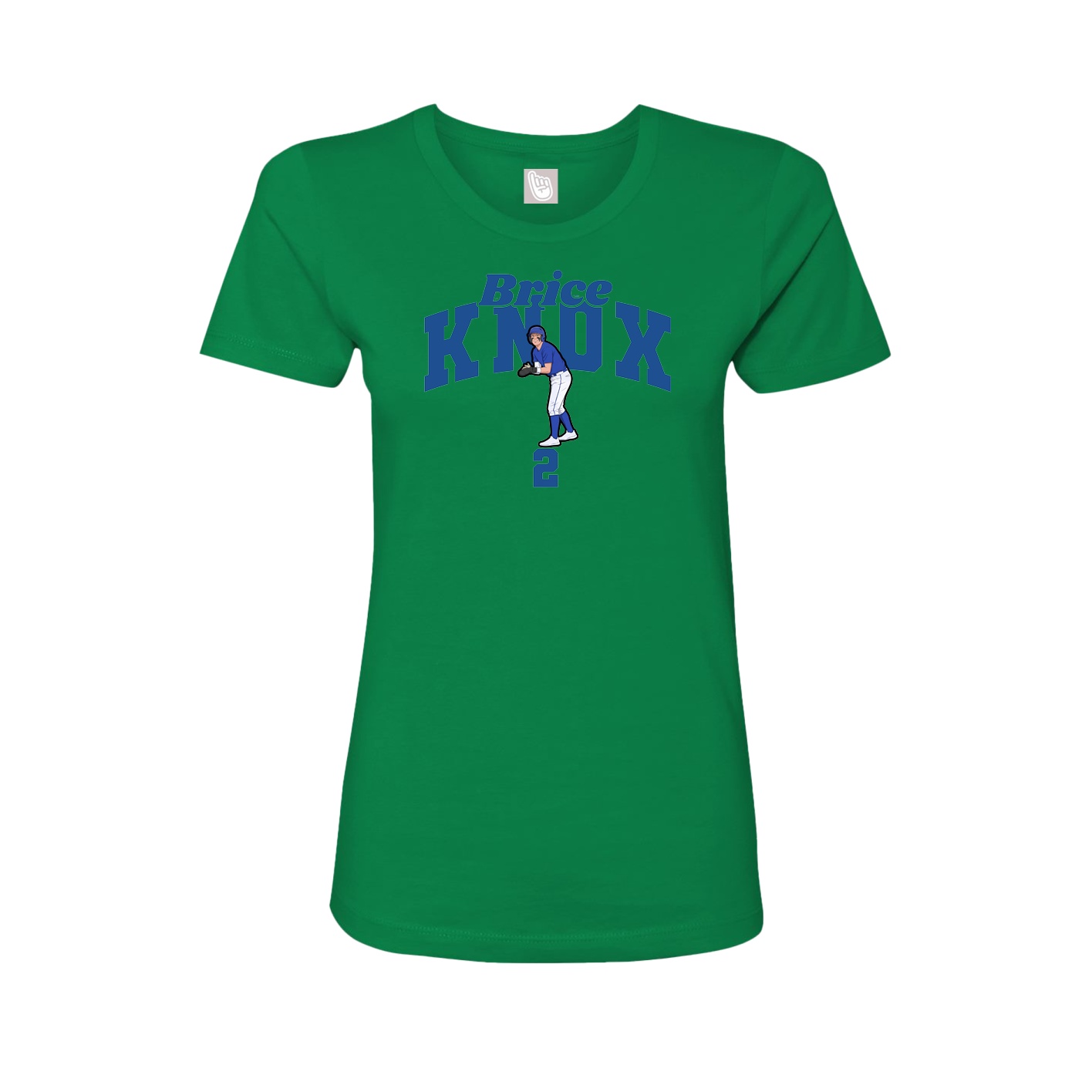Fitted Women's Tee — Signature Arch in Green
