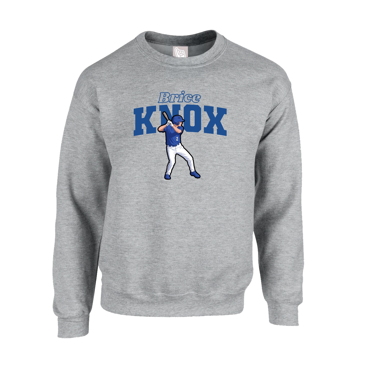 Fleece Crew — Name Arch in Grey